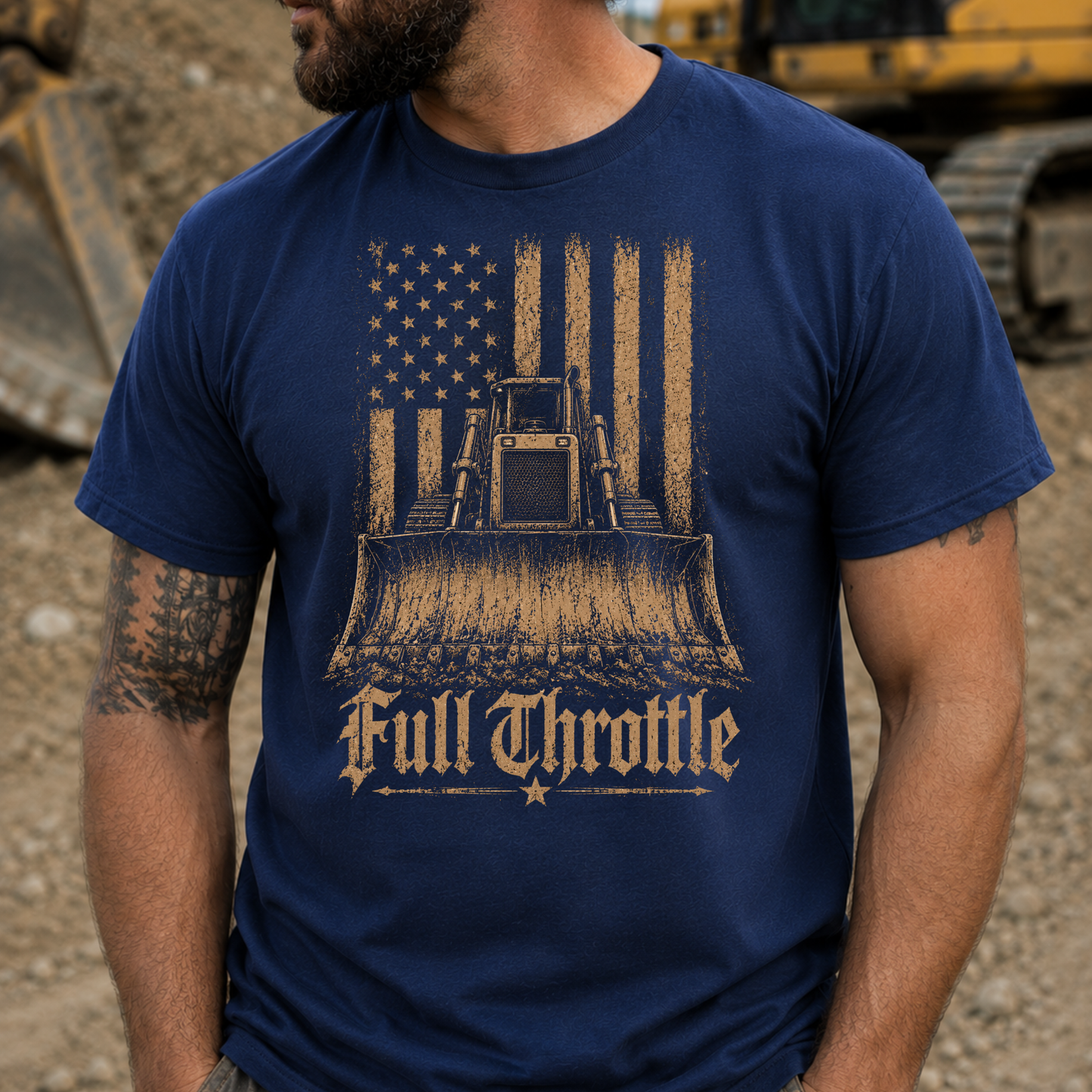Full Throttle Dozer American Flag