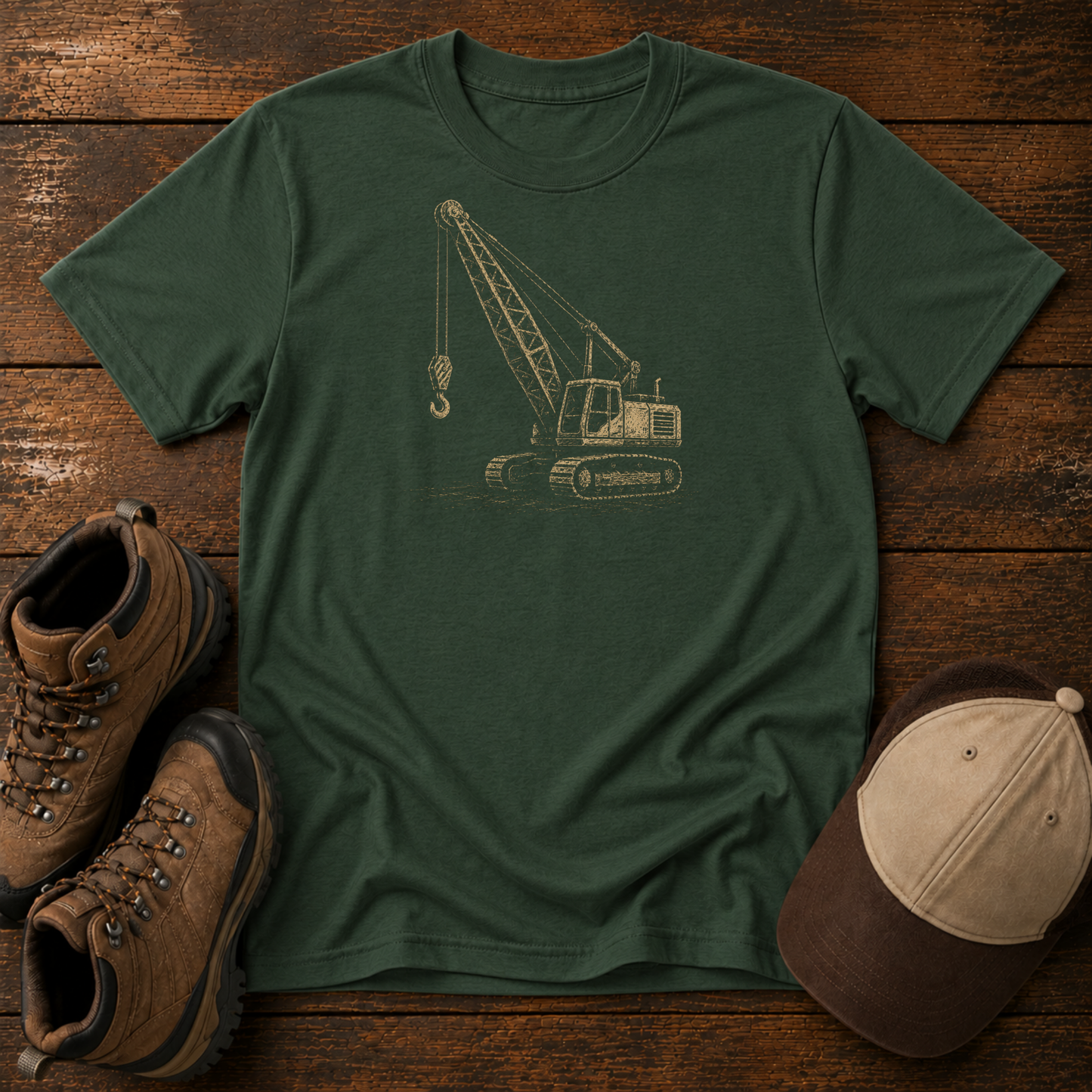 Crane Kids Shirt | Crawler Crane Construction Tee