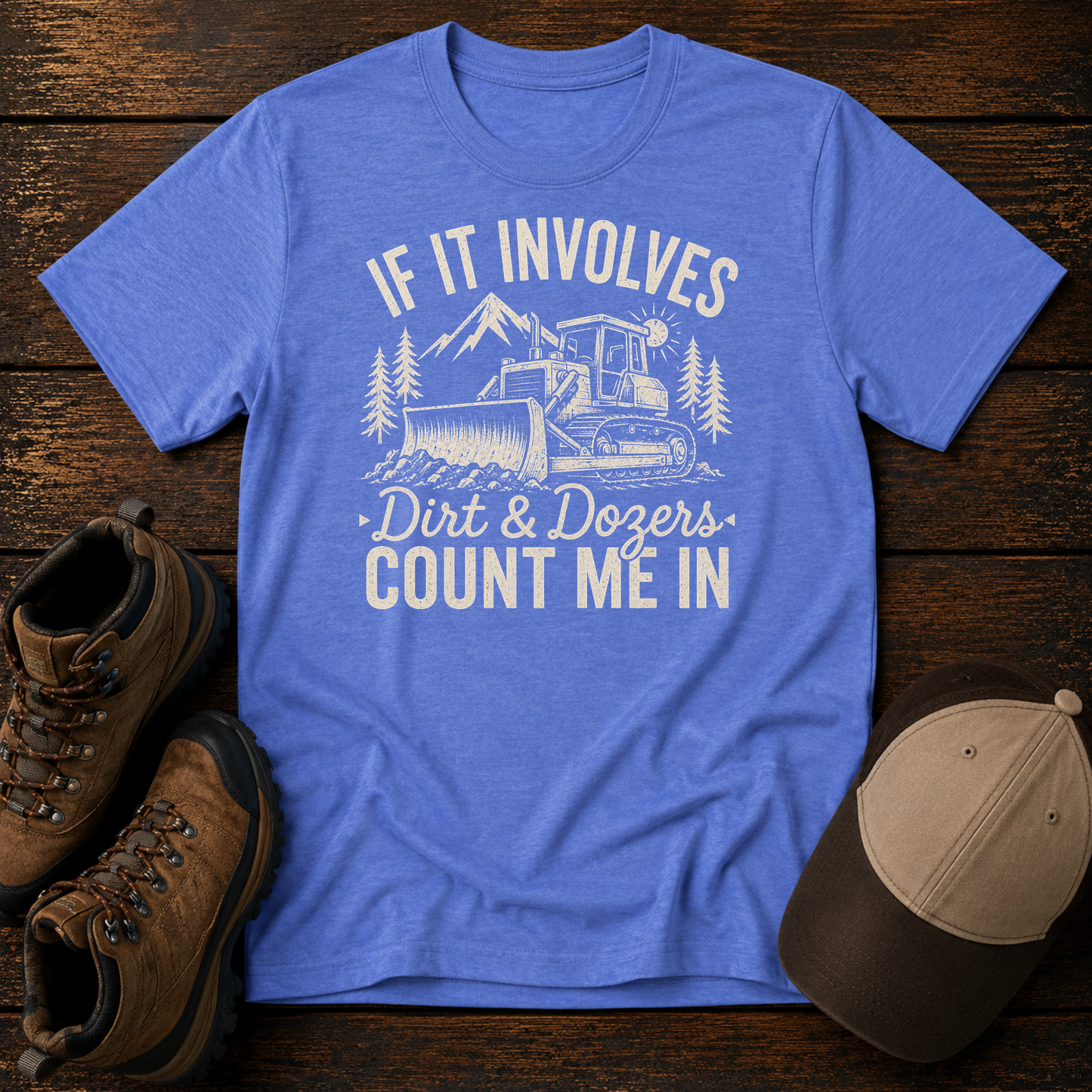 If It Involves Dirt & Dozers Count Me In Shirt | Bulldozer Kids Construction Tee