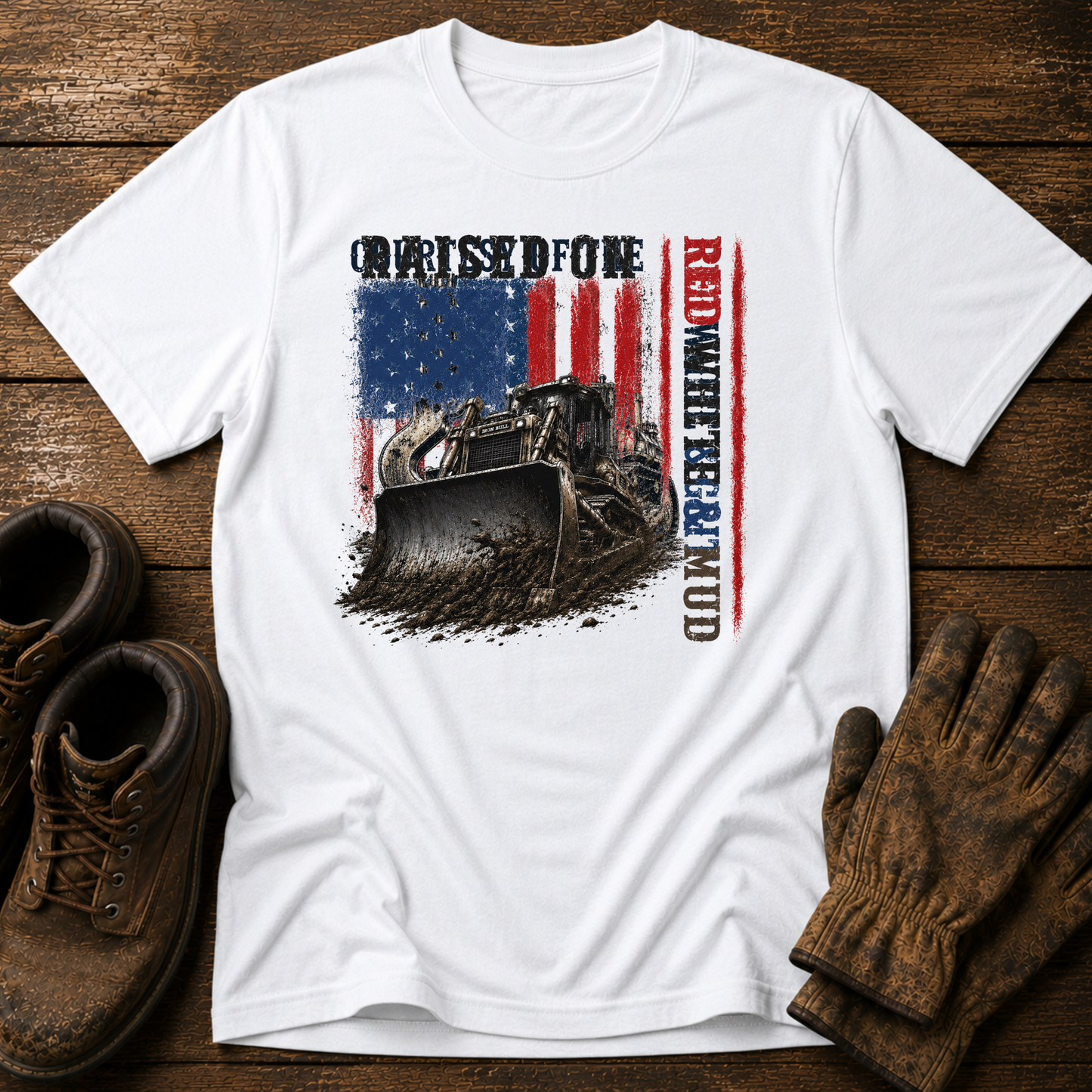 Raised on Red White & Mud — Front Design