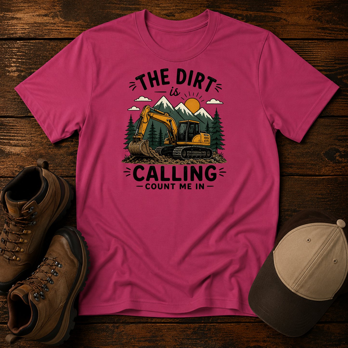The Dirt Is Calling Count Me In Shirt | Excavator Kids Construction Tee