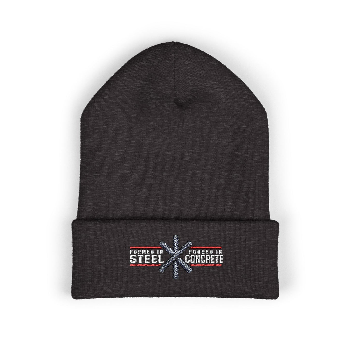 Formed in Steel, Poured in Concrete Embroidered Beanie