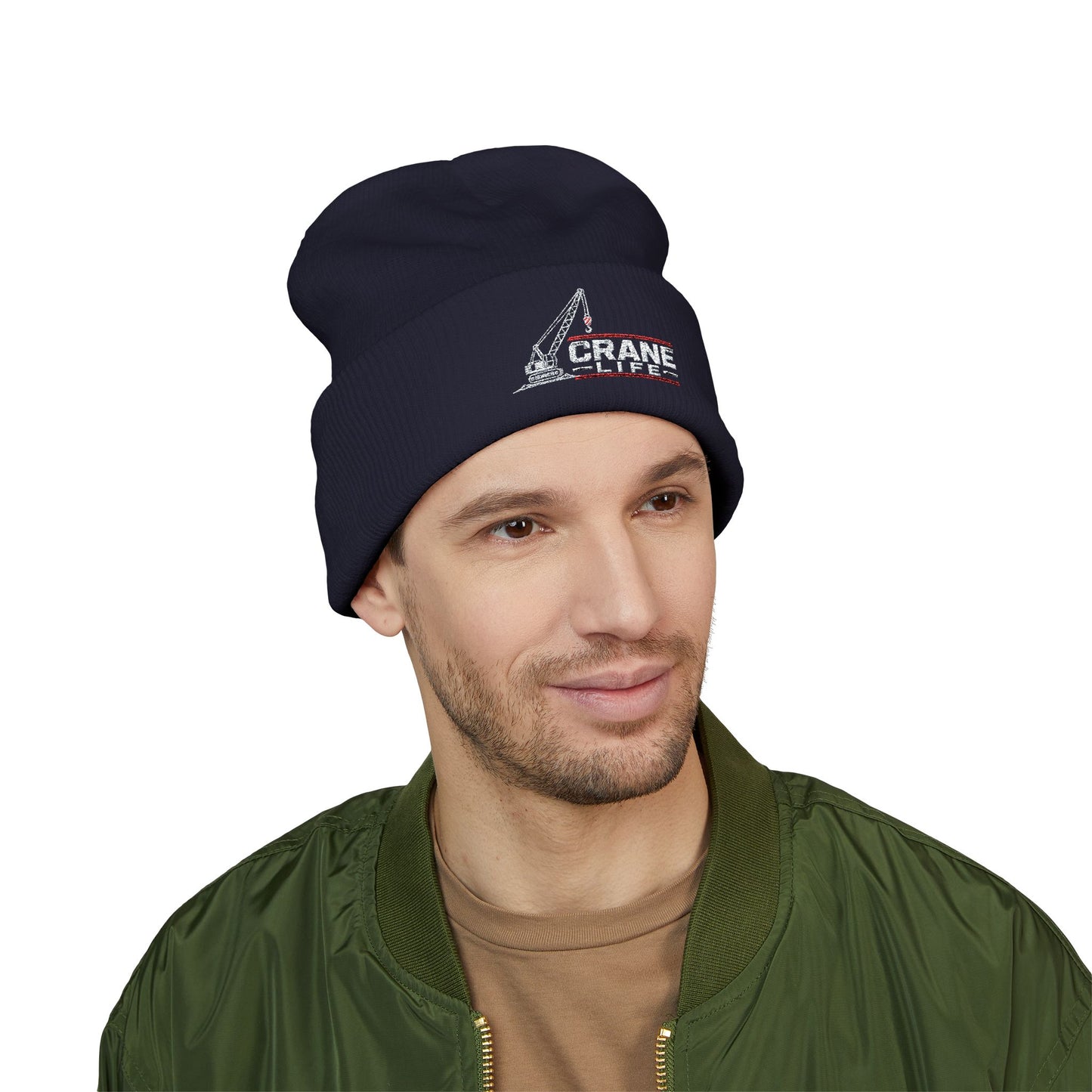 Crane Life Embroidered Cuffed Beanie | Crane Operator Construction Beanie