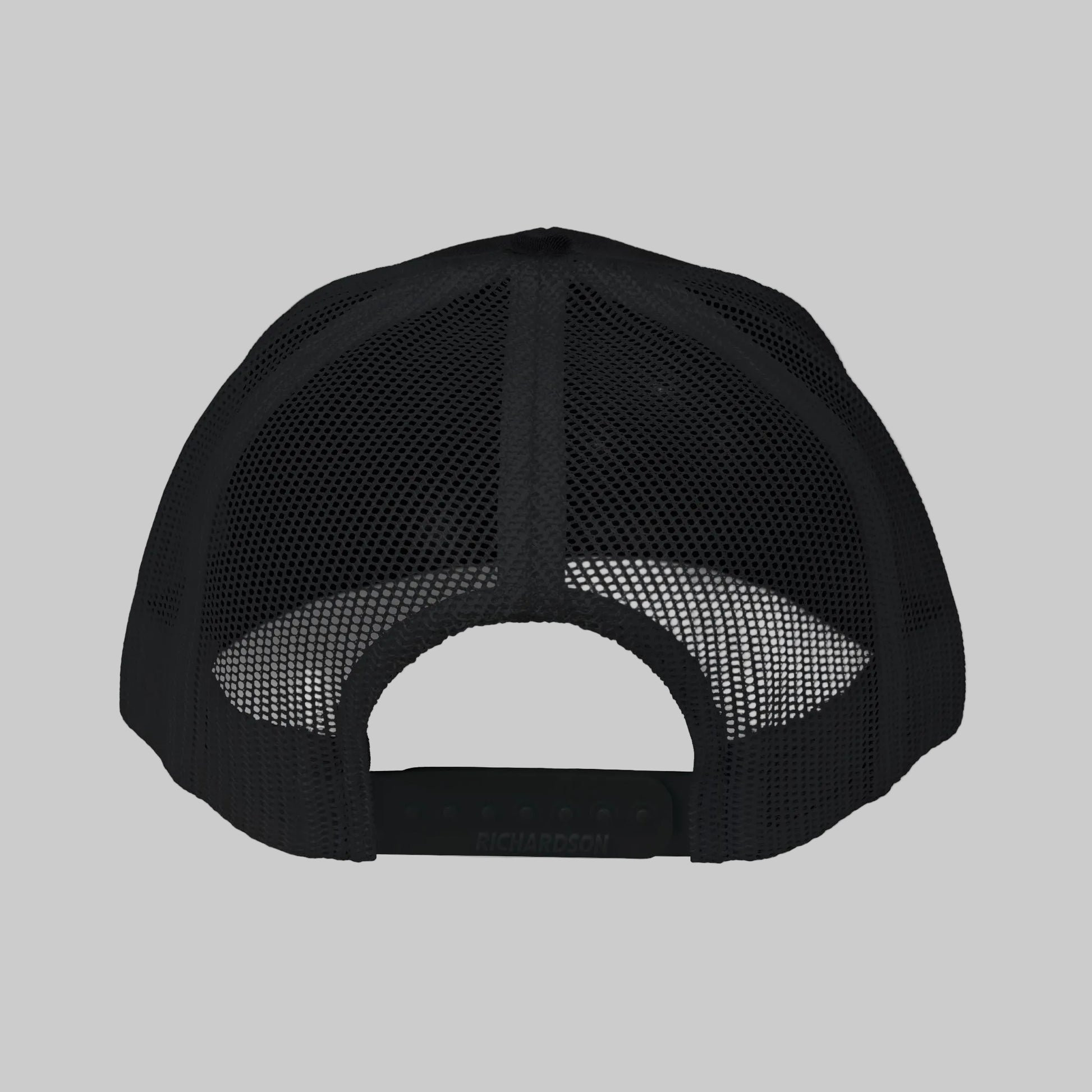 Black mesh cap on a white background