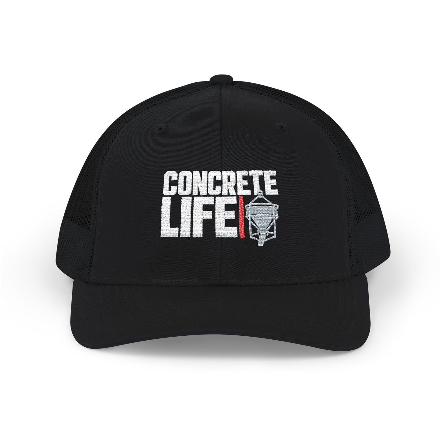 Concrete Life Embroidered Richardson Trucker Hat | Concrete Construction Hat