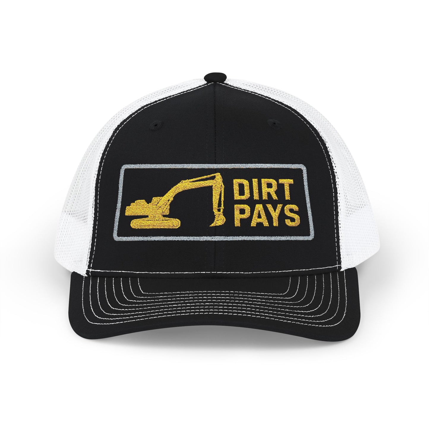 Dirt Pays Excavator Embroidered Richardson Trucker Hat | Heavy Equipment Operator Hat