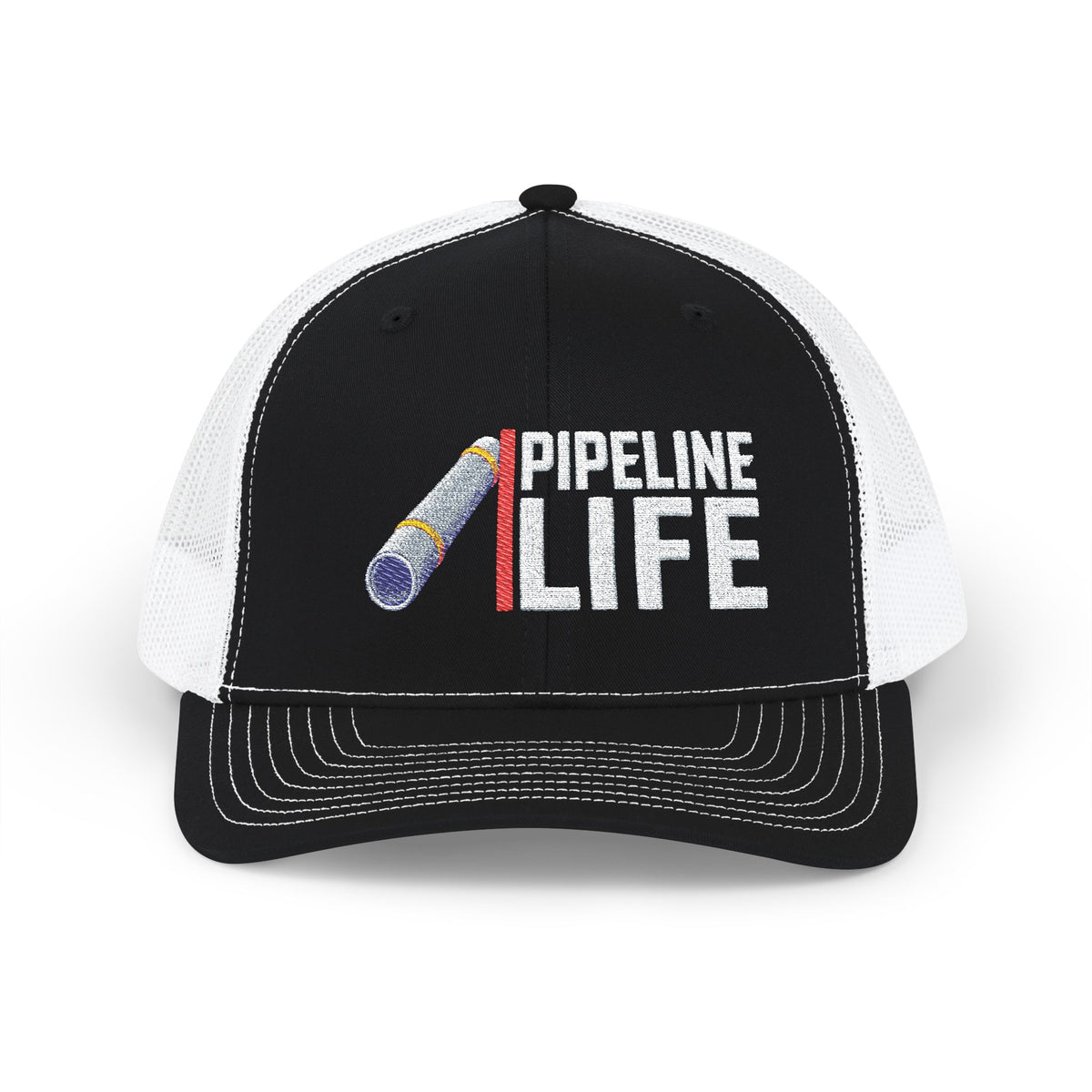 Pipeline Life Pipe Embroidered Richardson Trucker Hat | Pipeliners Work Hat