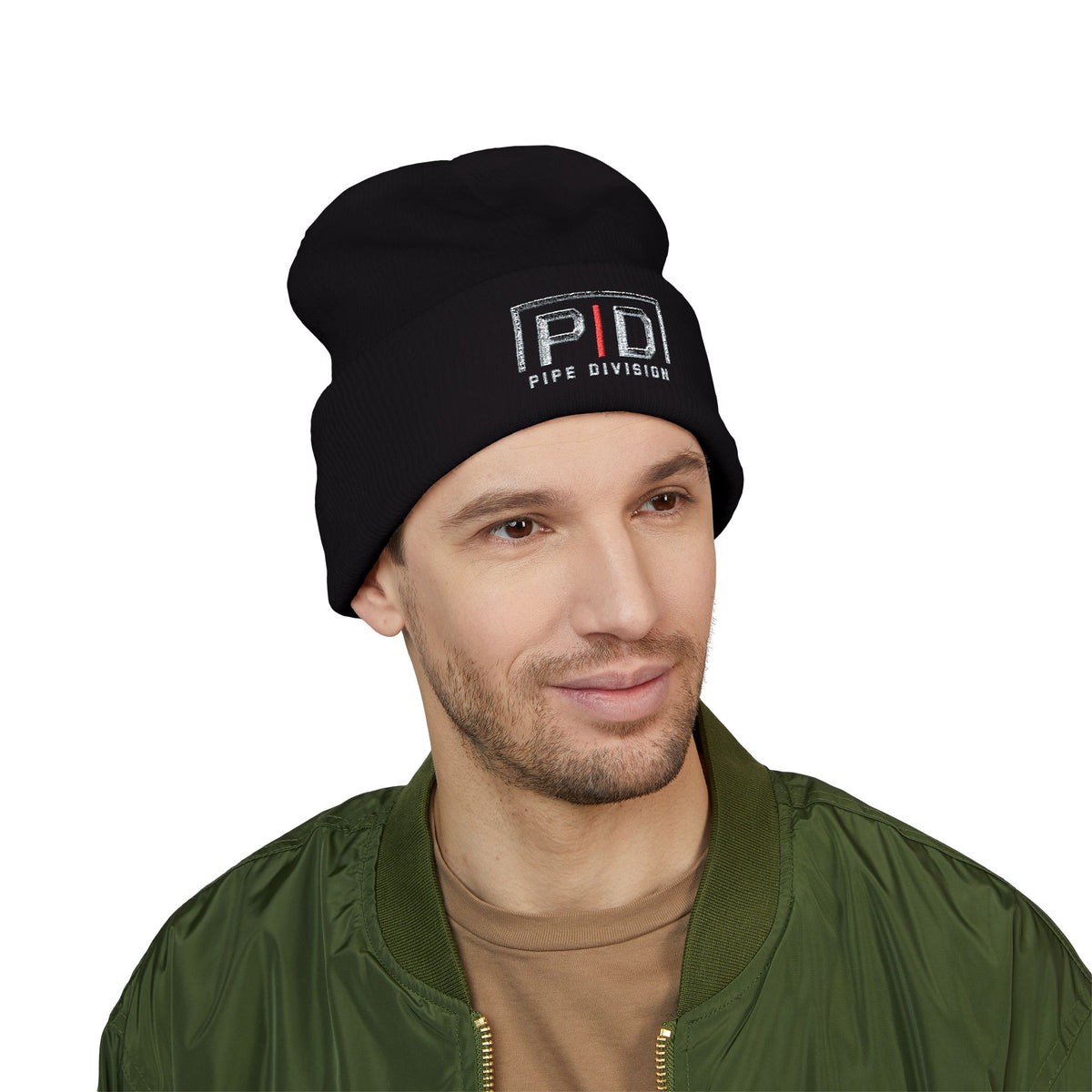 Pipe Division Embroidered Cuffed Beanie