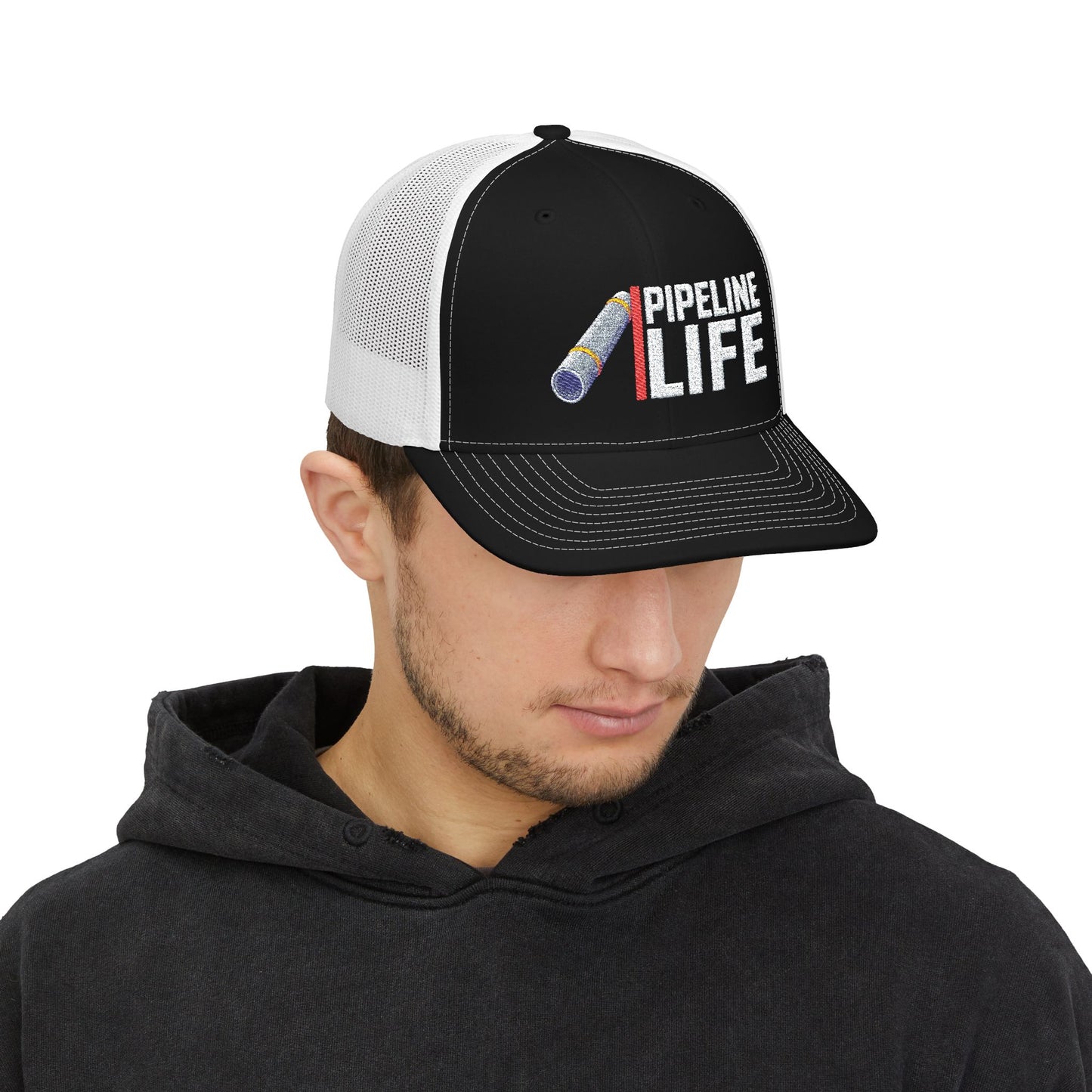 Pipeline Life Pipe Embroidered Richardson Trucker Hat | Pipeliners Work Hat