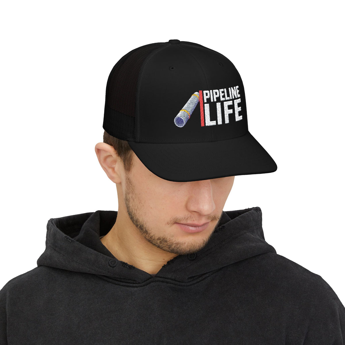 Pipeline Life Pipe Embroidered Richardson Trucker Hat | Pipeliners Work Hat