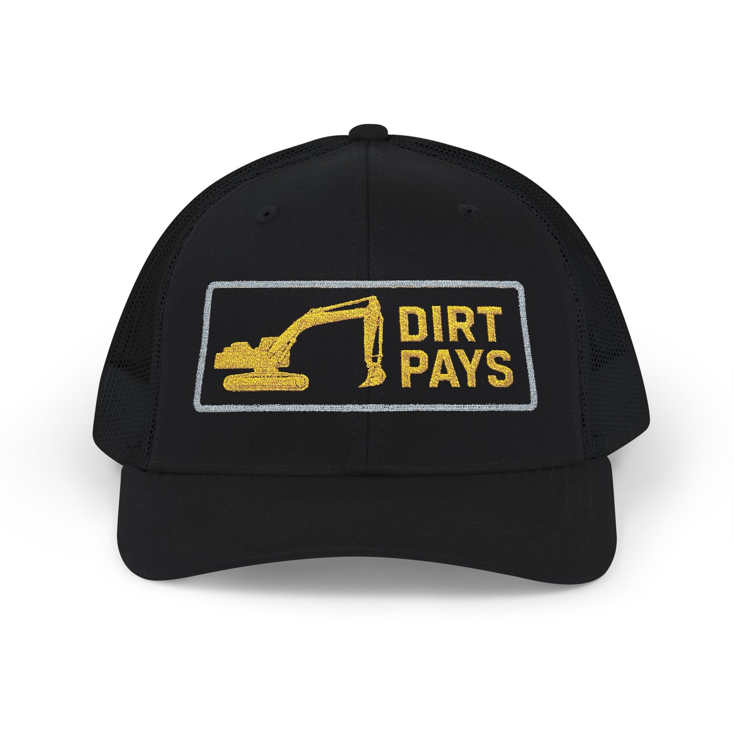 Dirt Pays Excavator Embroidered Richardson Trucker Hat | Heavy Equipment Operator Hat
