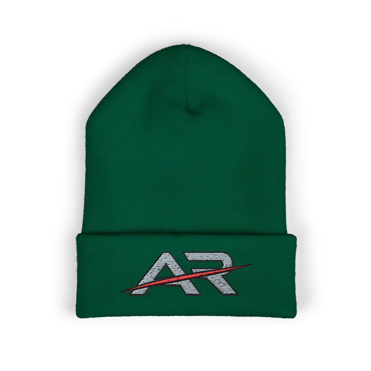 AR Embroidered Cuffed Beanie — Winter Hat