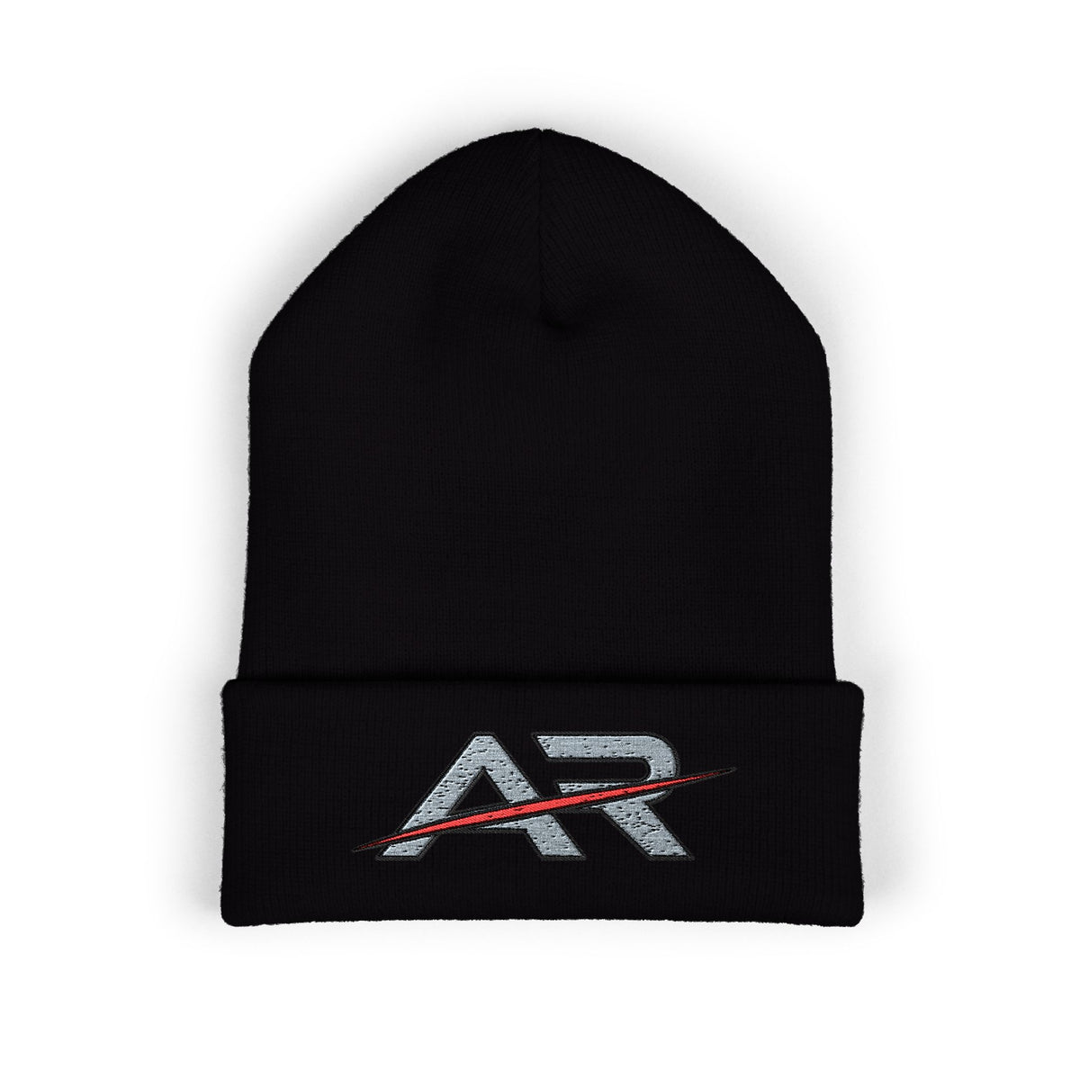 AR Embroidered Cuffed Beanie — Winter Hat