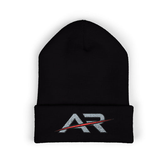 AR Embroidered Cuffed Beanie — Winter Hat