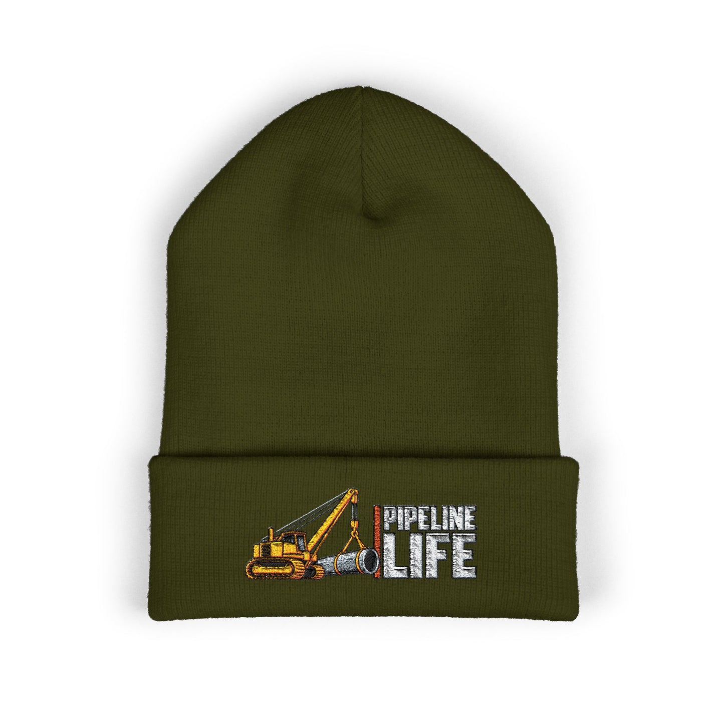 Embroidered Pipeline Life Cuffed Beanie