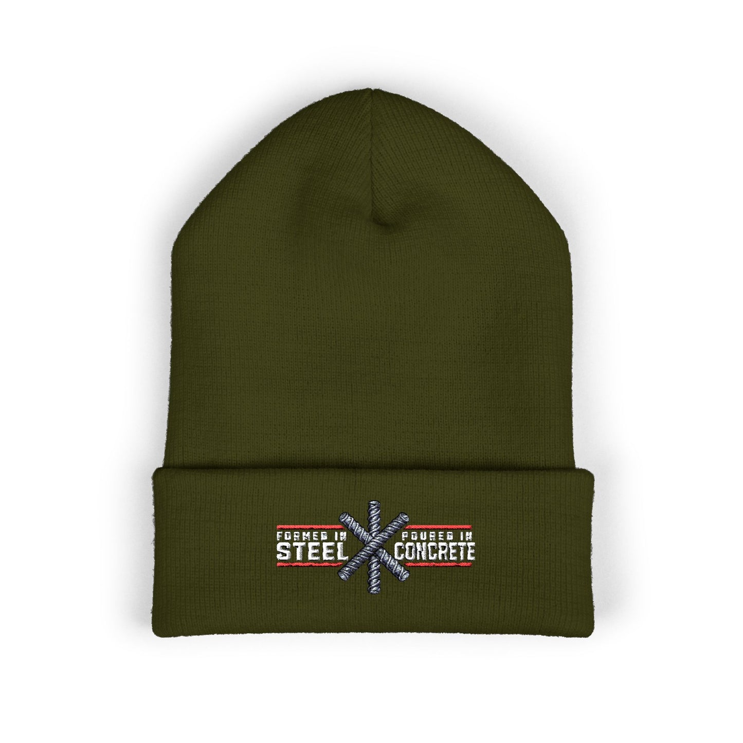 Formed in Steel, Poured in Concrete Embroidered Beanie