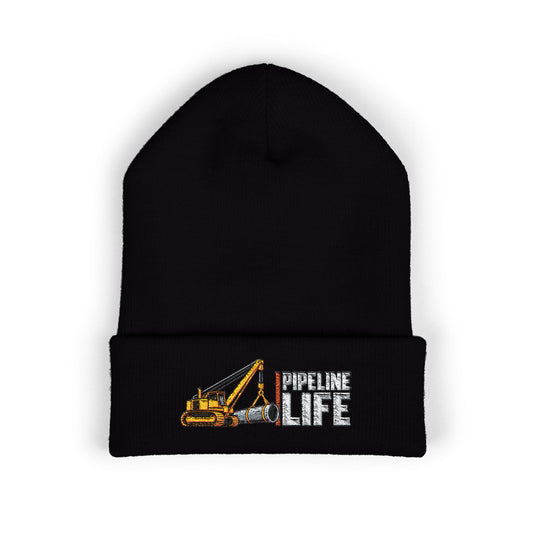 Embroidered Pipeline Life Cuffed Beanie