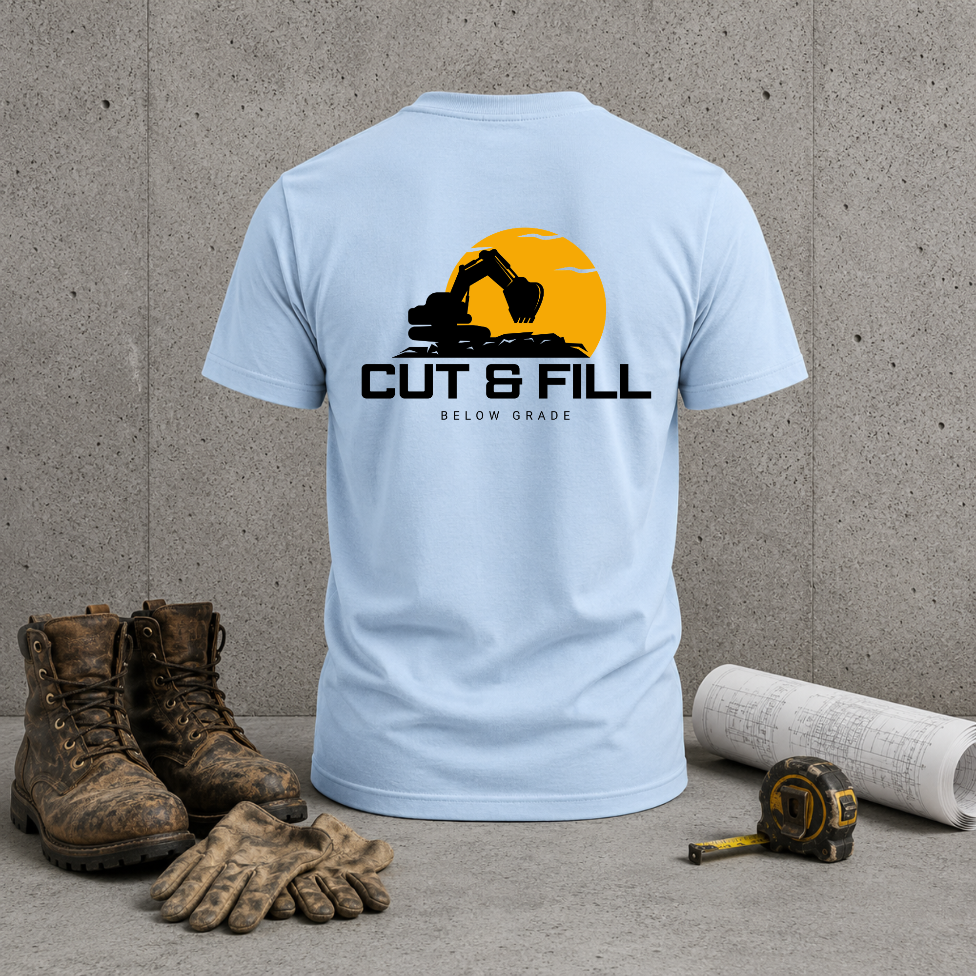 Cut & Fill Excavator T-Shirt — Construction Heavy Equipment Tee