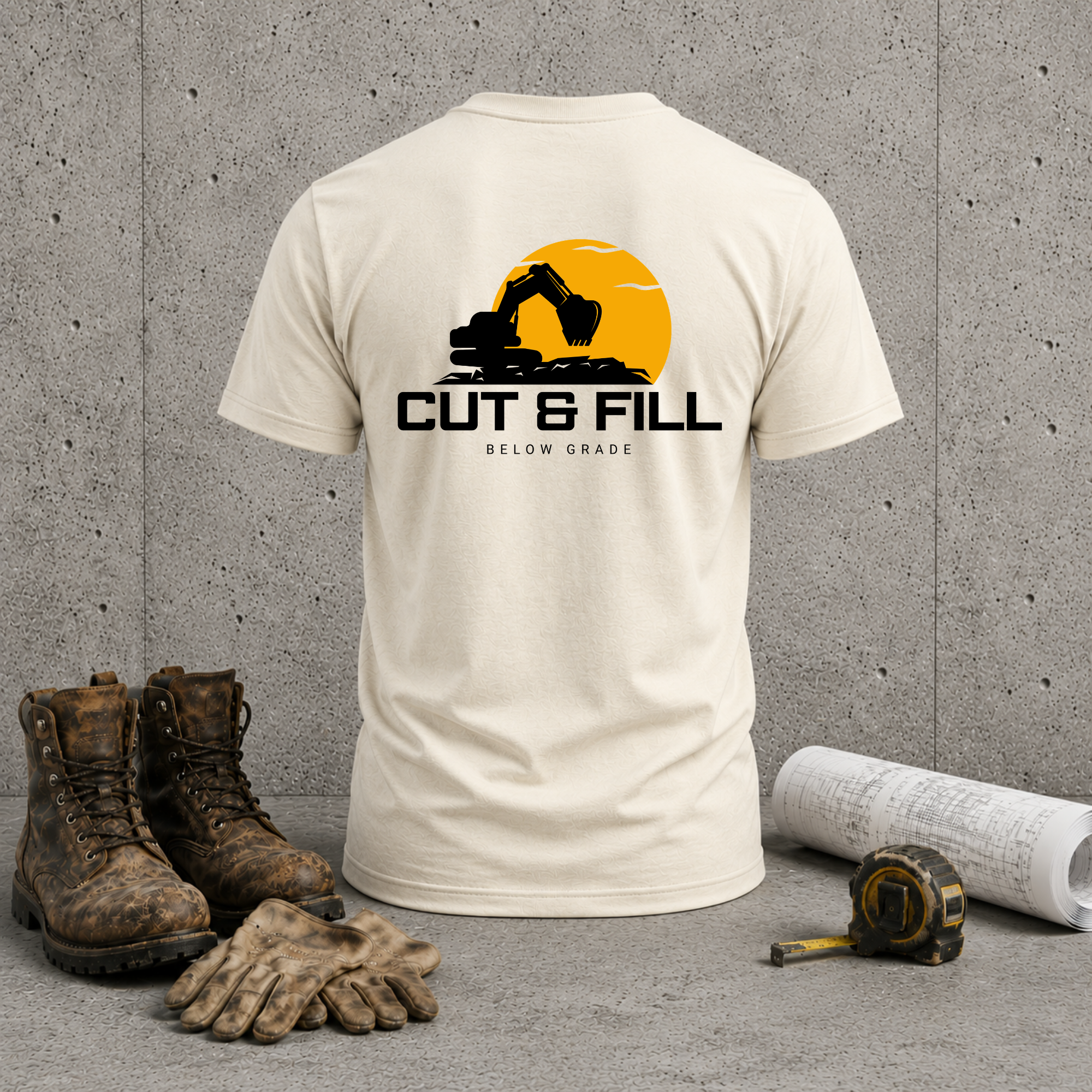 Cut & Fill Excavator T-Shirt — Construction Heavy Equipment Tee