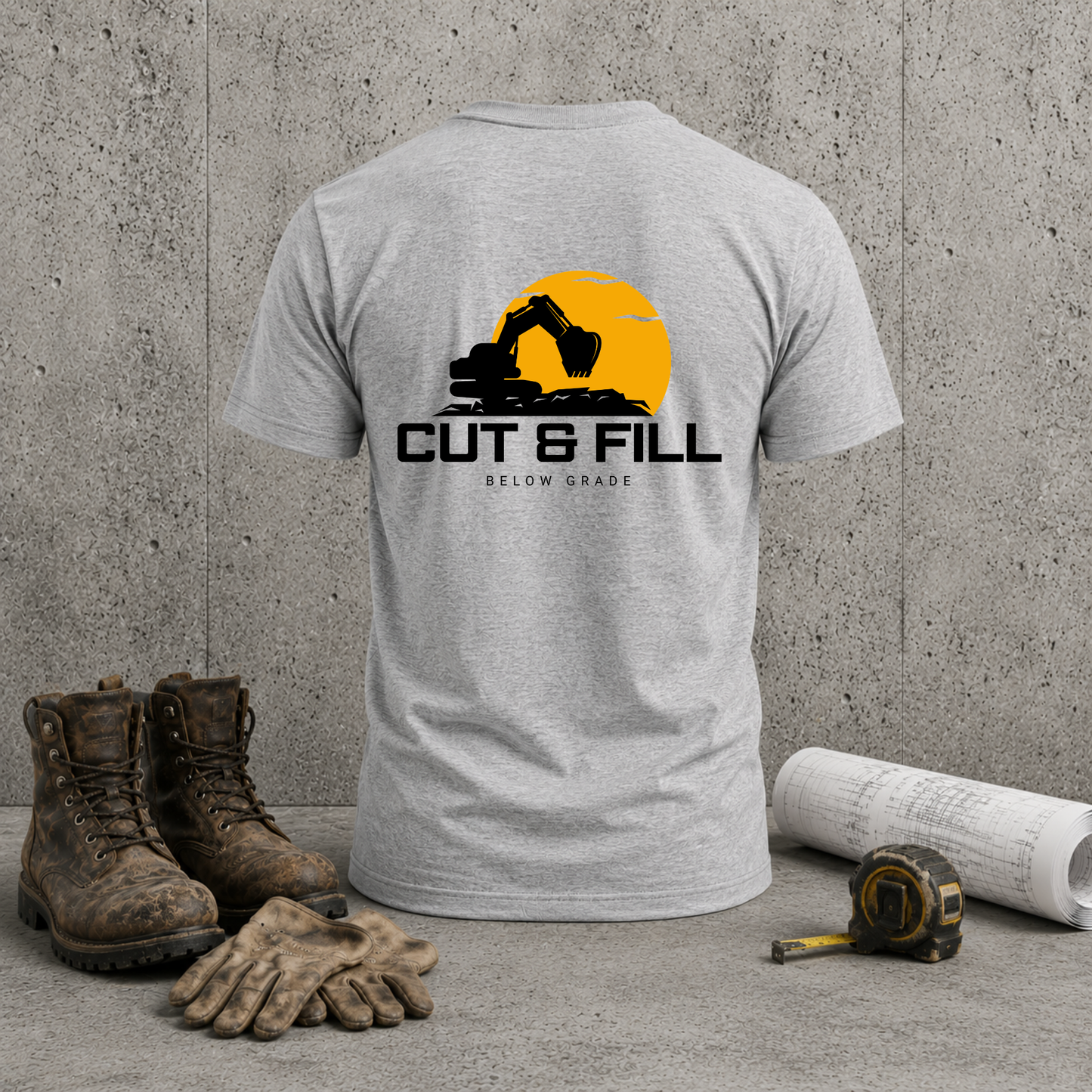 Cut & Fill Excavator T-Shirt — Construction Heavy Equipment Tee