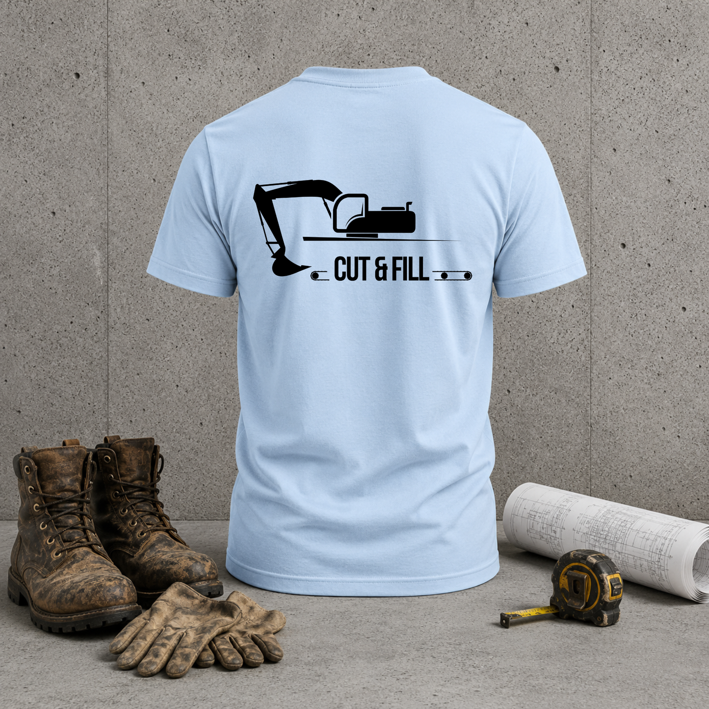 Excavator 'Cut & Fill' T-Shirt – Construction Crew Tee