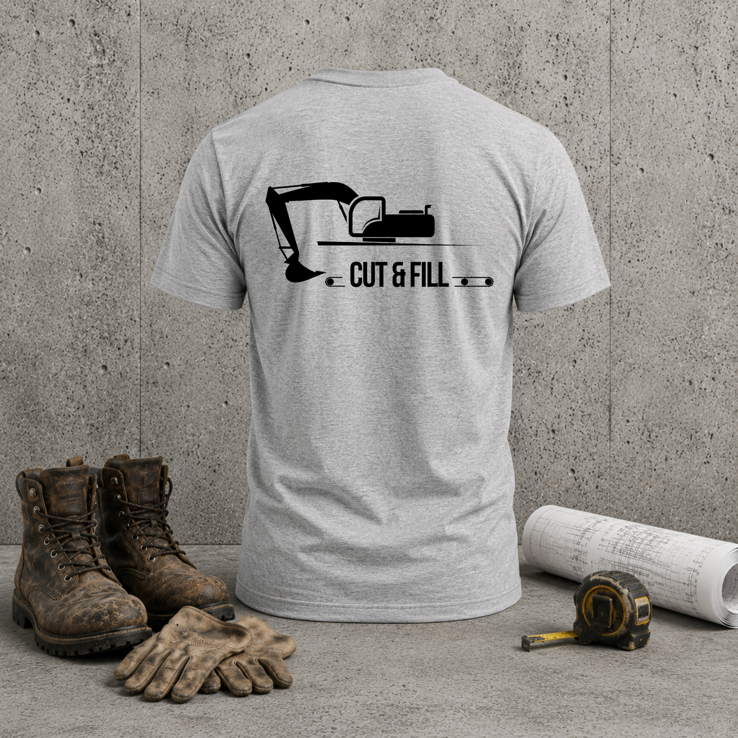 Excavator 'Cut & Fill' T-Shirt – Construction Crew Tee