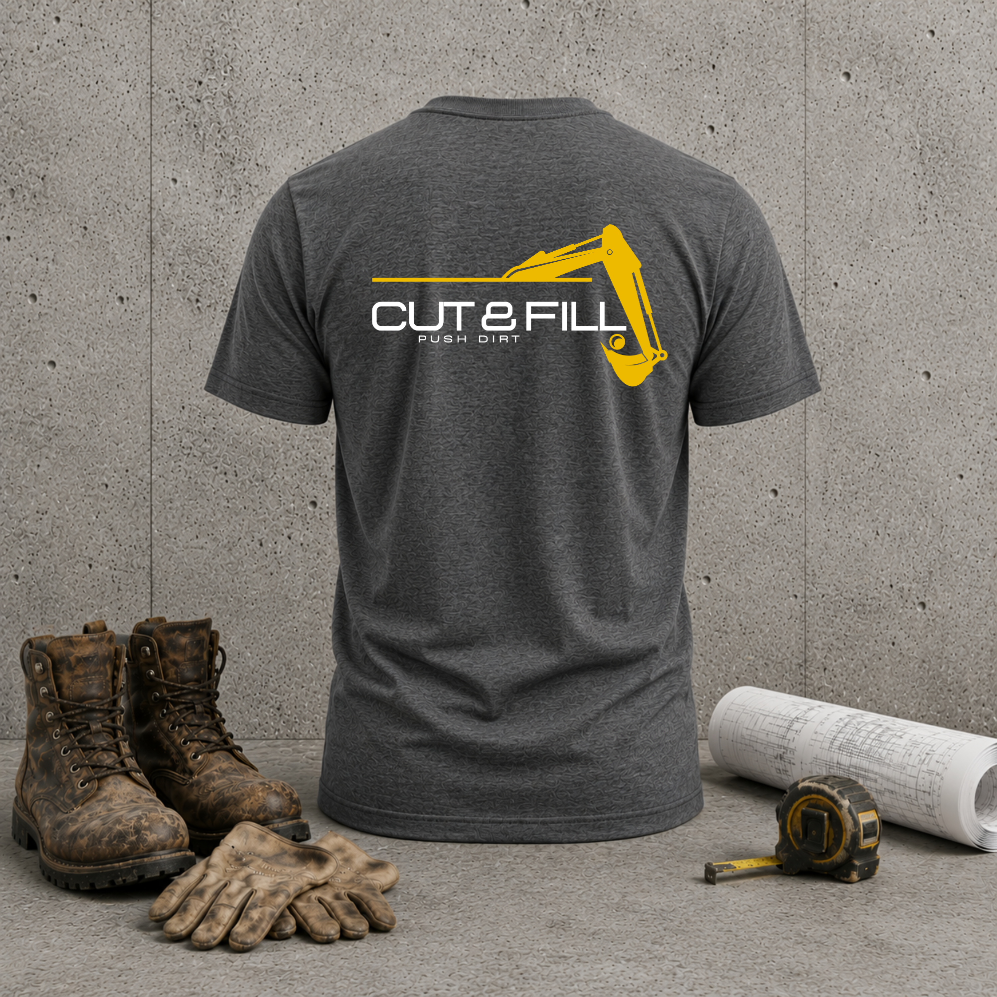 Cut & Fill Excavator T-Shirt — Construction Crew Shirt