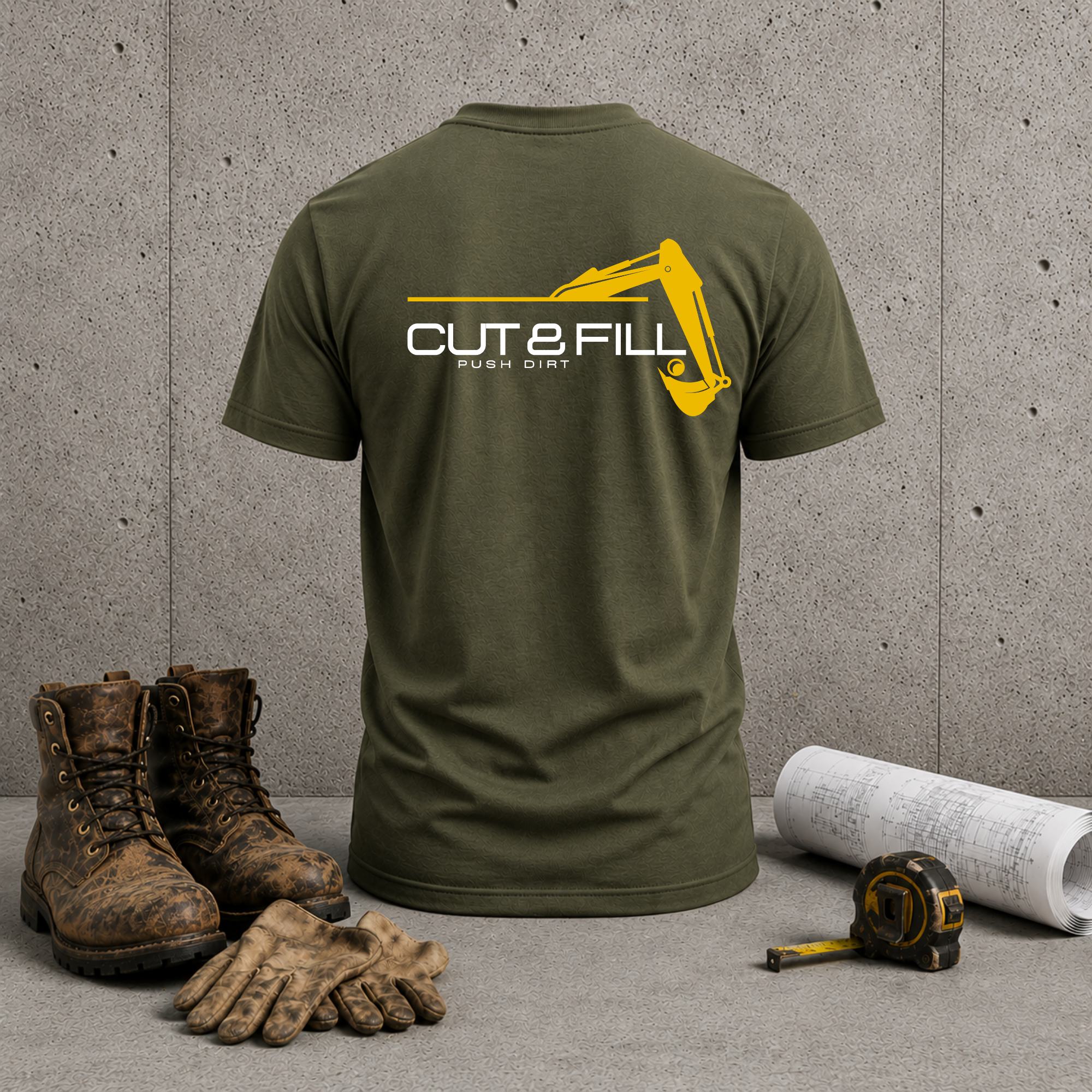 Cut & Fill Excavator T-Shirt — Construction Crew Shirt