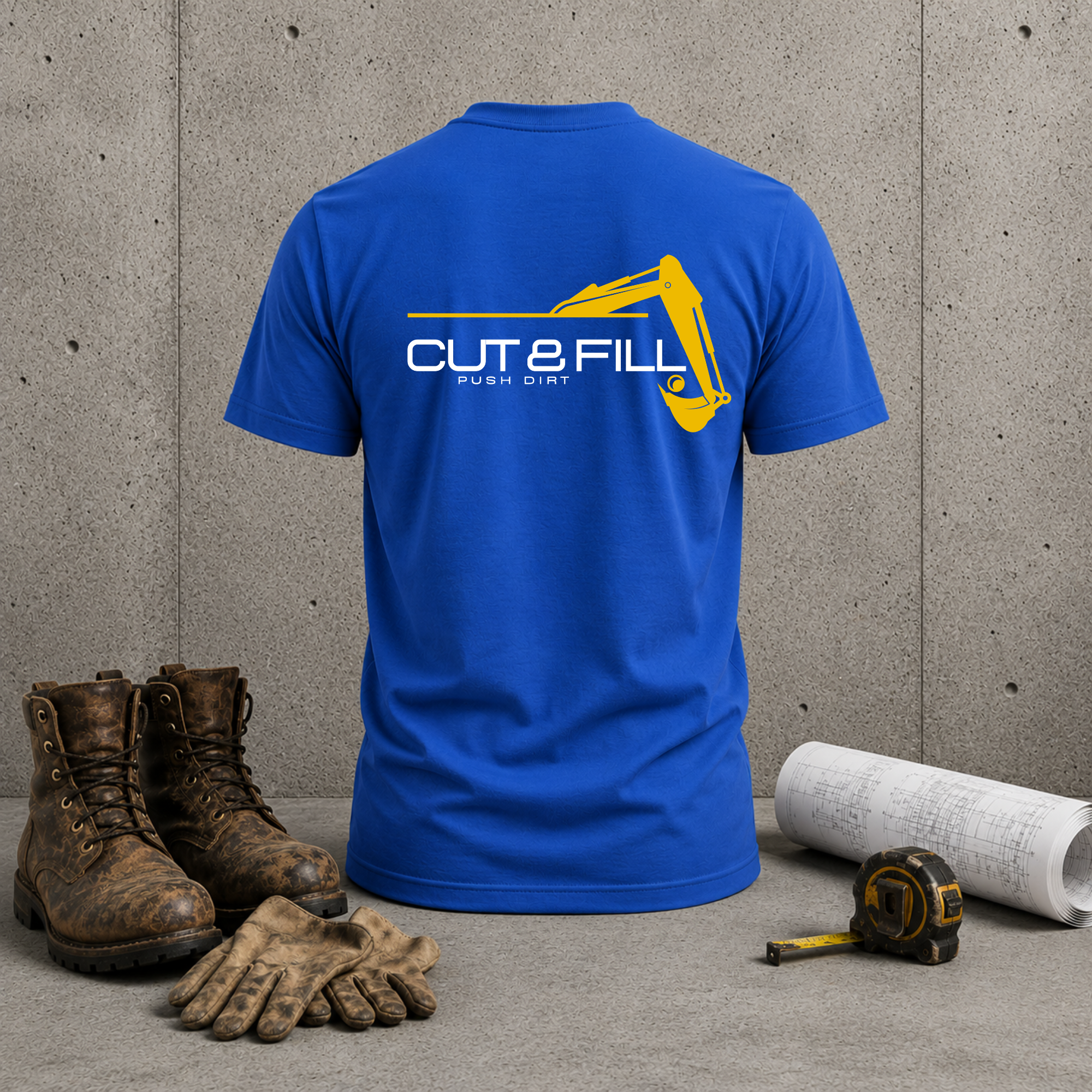 Cut & Fill Excavator T-Shirt — Construction Crew Shirt