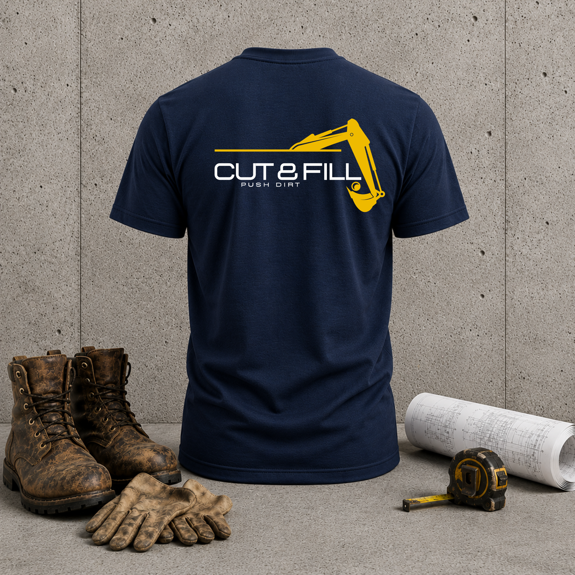Cut & Fill Excavator T-Shirt — Construction Crew Shirt