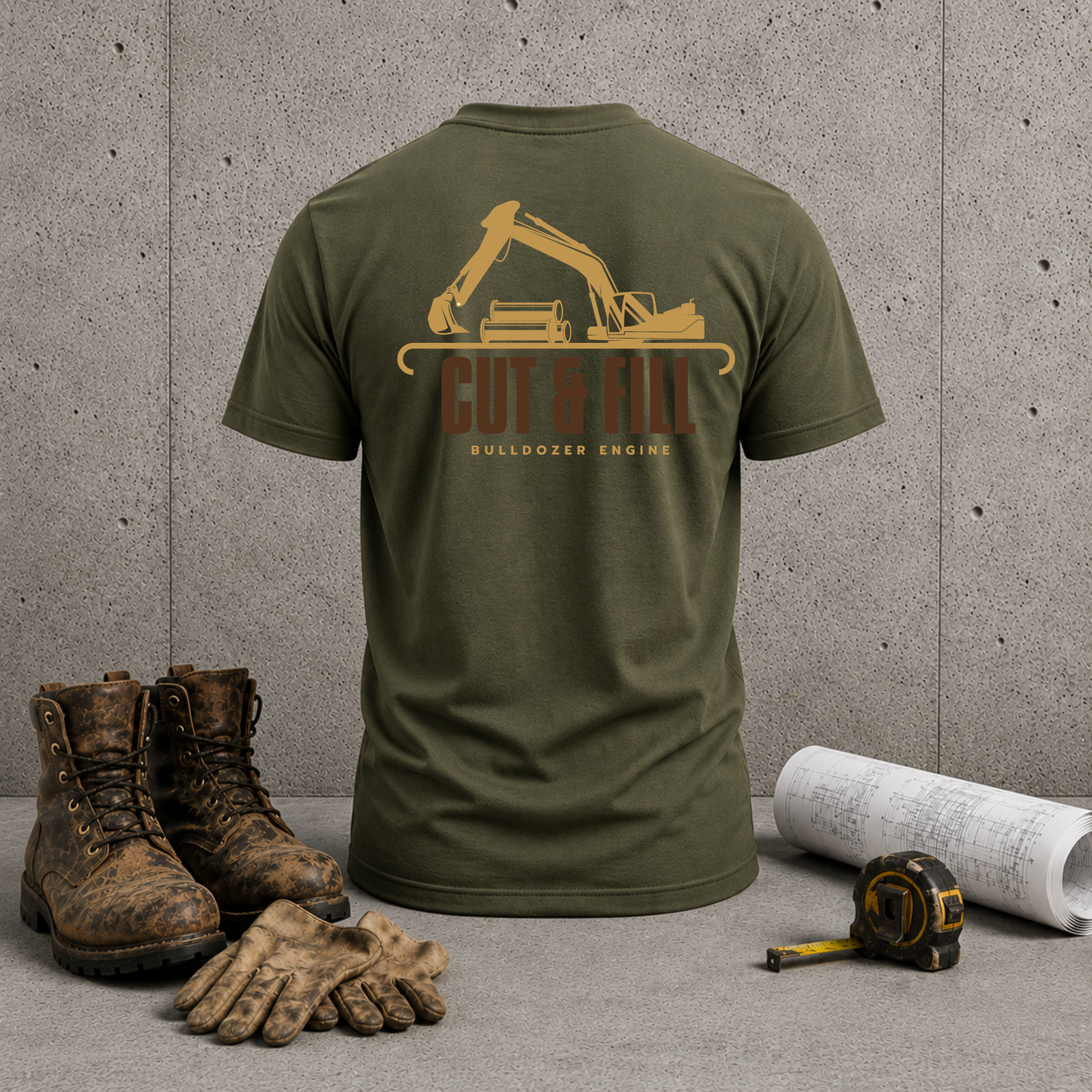 Excavator "Cut & Fill" T-Shirt – Heavy Equipment Construction Tee