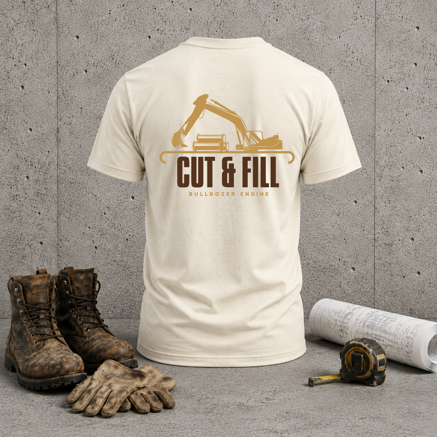 Excavator "Cut & Fill" T-Shirt – Heavy Equipment Construction Tee