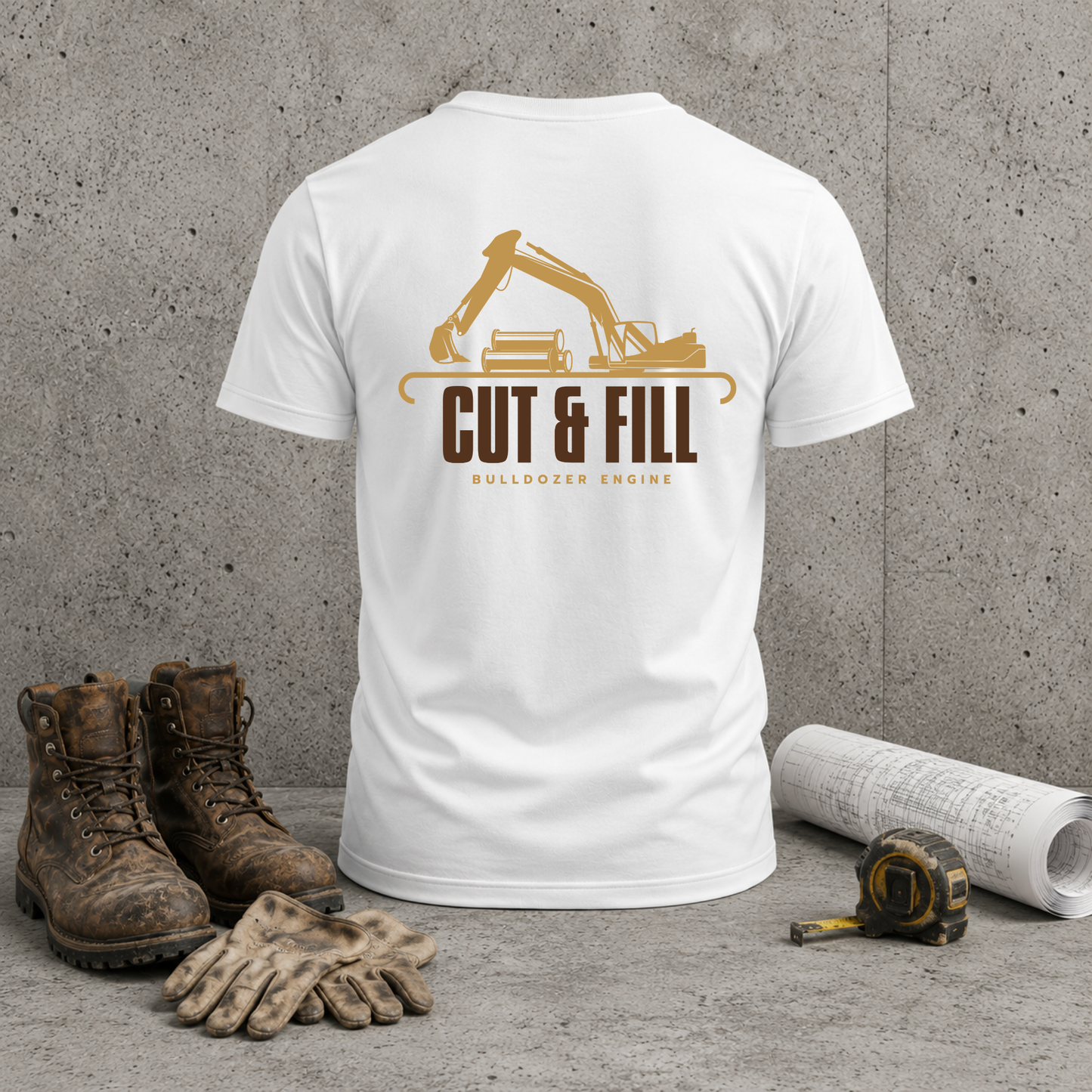 Excavator "Cut & Fill" T-Shirt – Heavy Equipment Construction Tee