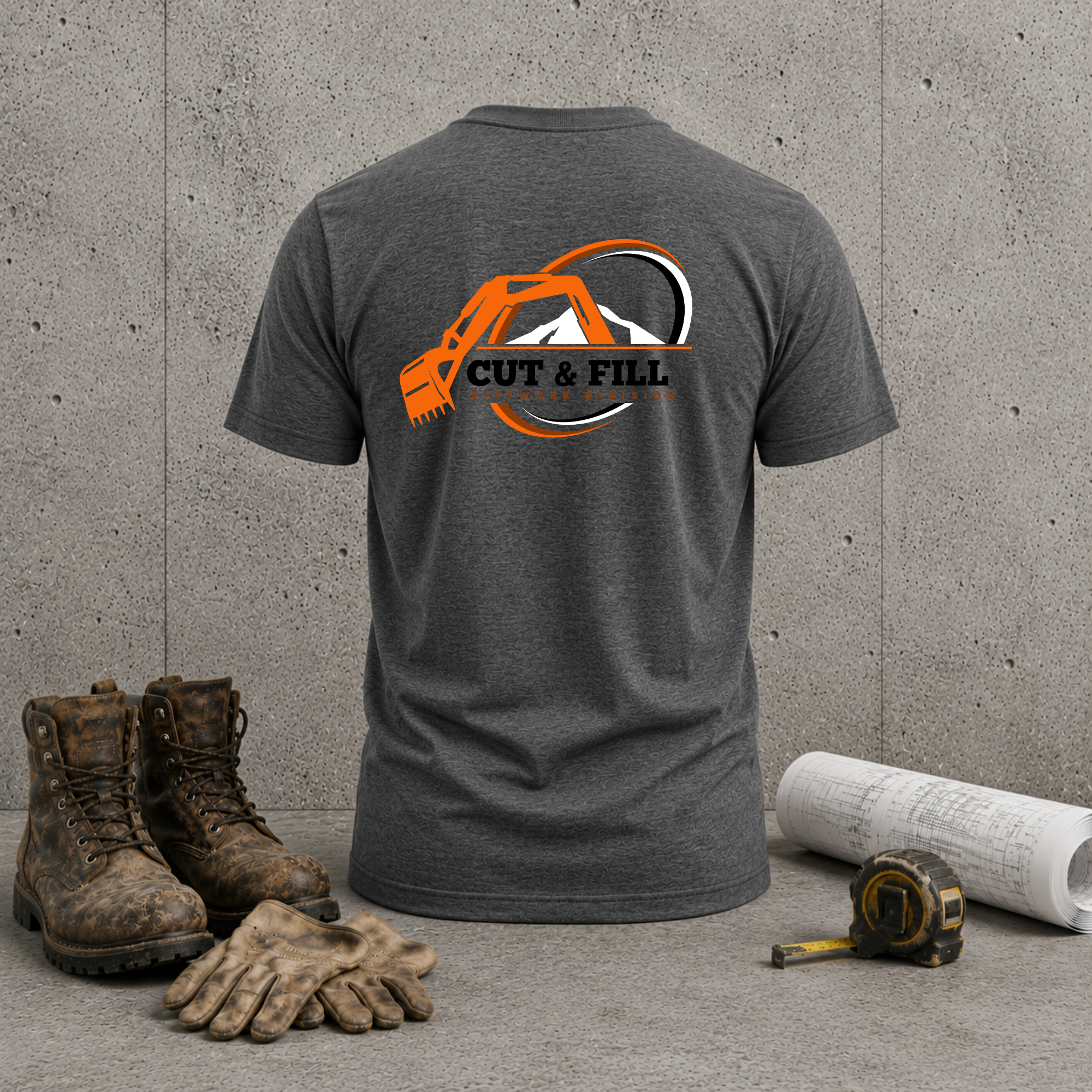Cut & Fill Excavation T-Shirt — Construction Crew Tee