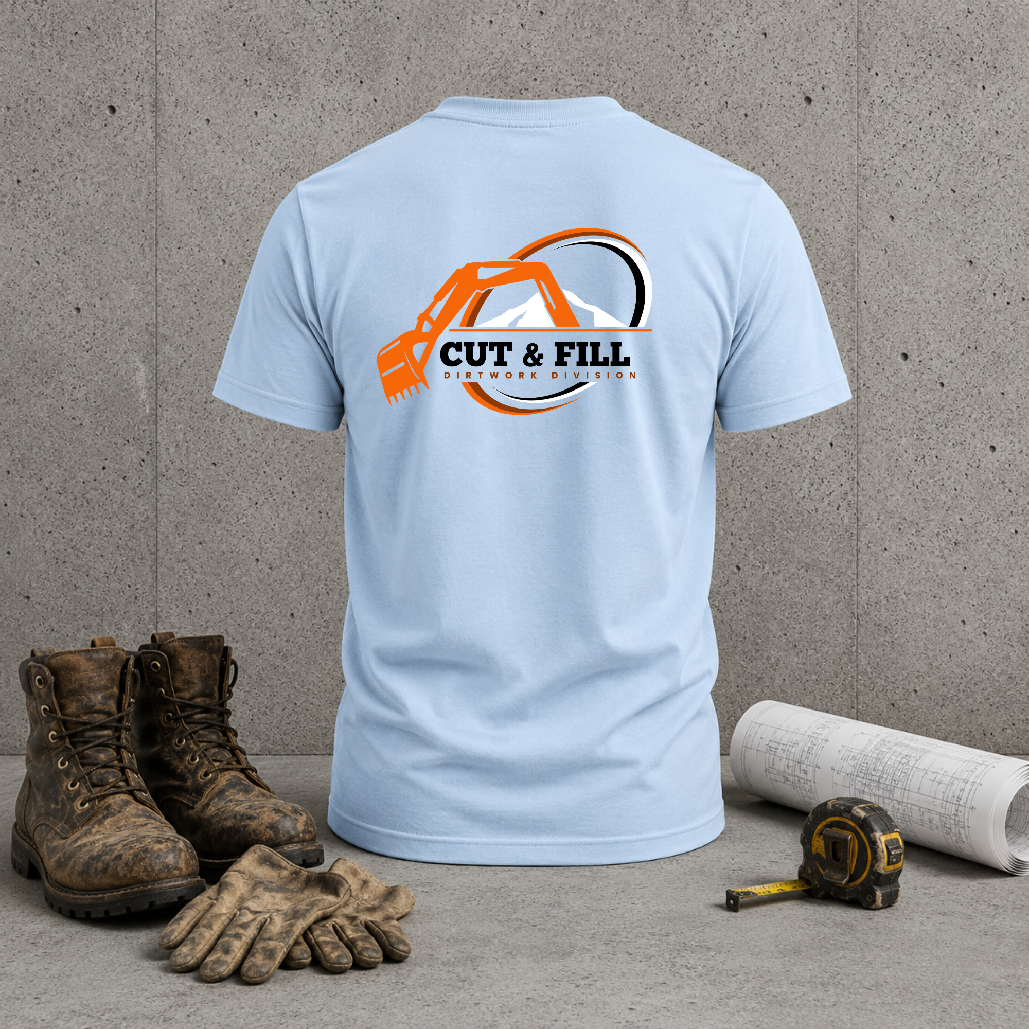 Cut & Fill Excavation T-Shirt — Construction Crew Tee
