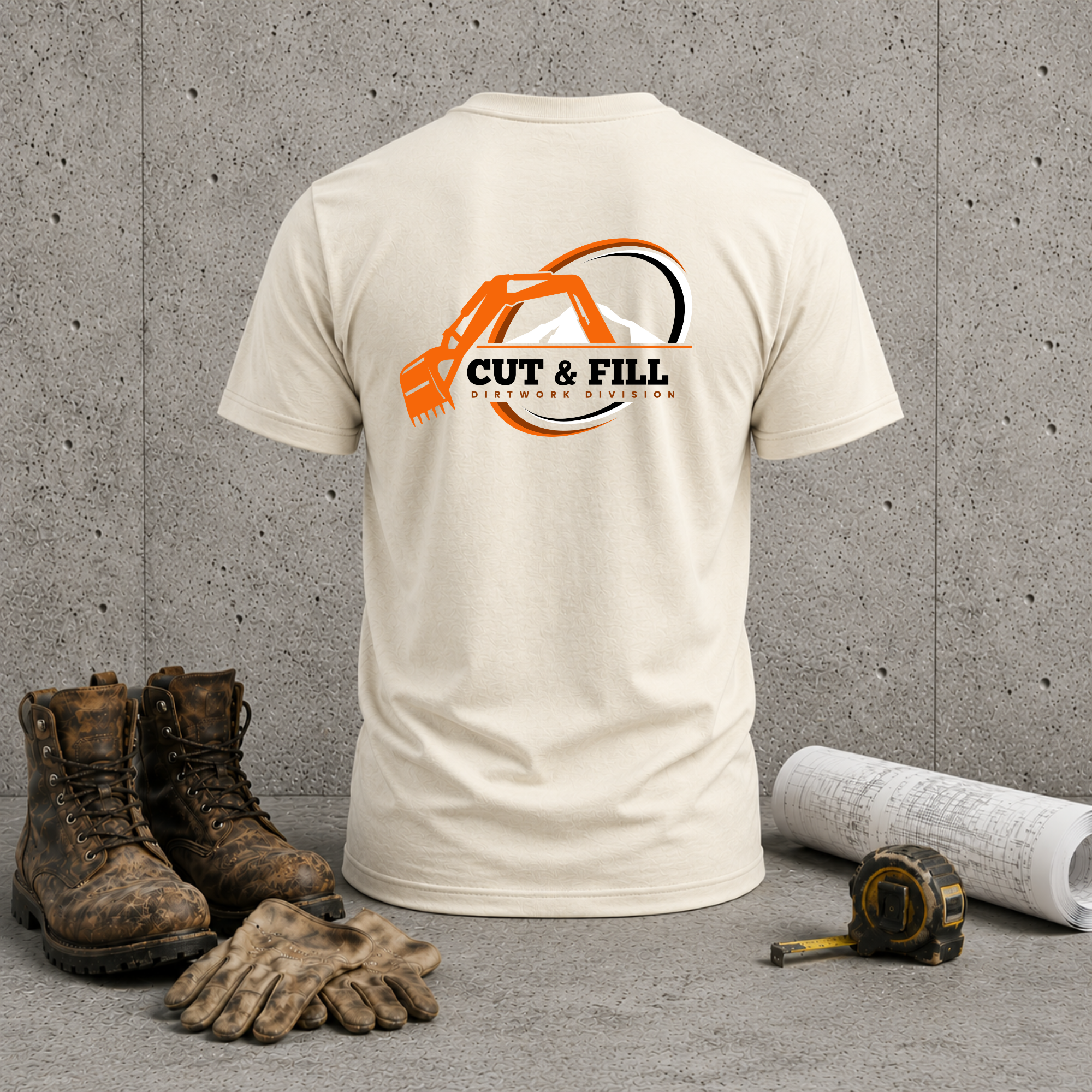 Cut & Fill Excavation T-Shirt — Construction Crew Tee