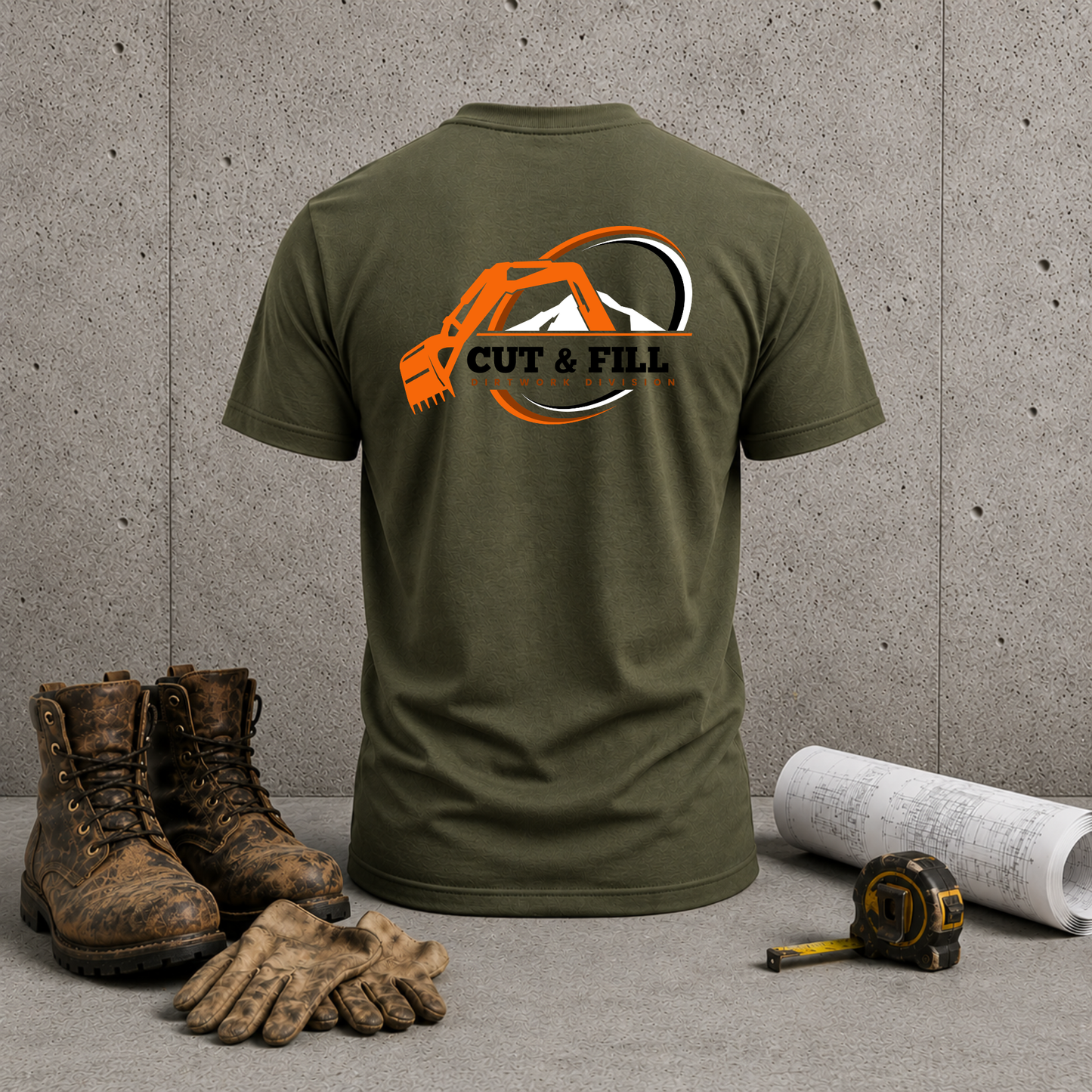 Cut & Fill Excavation T-Shirt — Construction Crew Tee