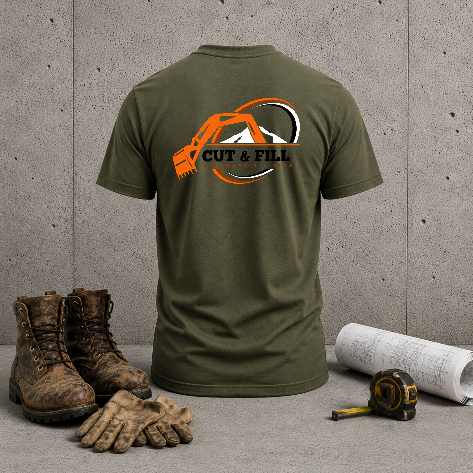 Cut & Fill Excavation T-Shirt — Construction Crew Tee