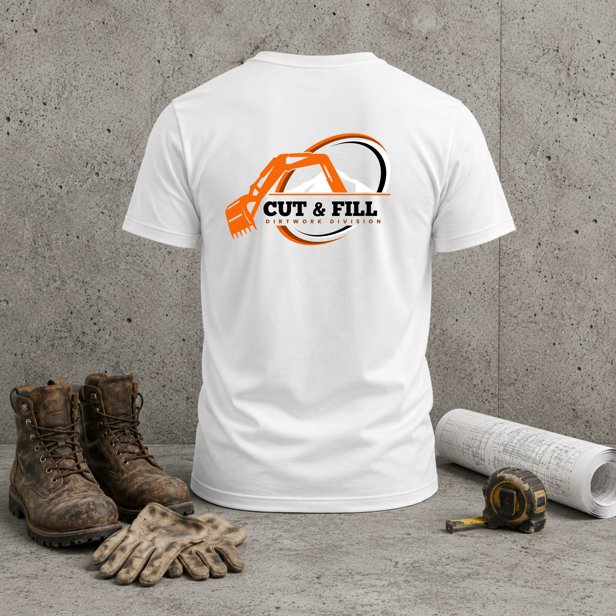 Cut & Fill Excavation T-Shirt — Construction Crew Tee
