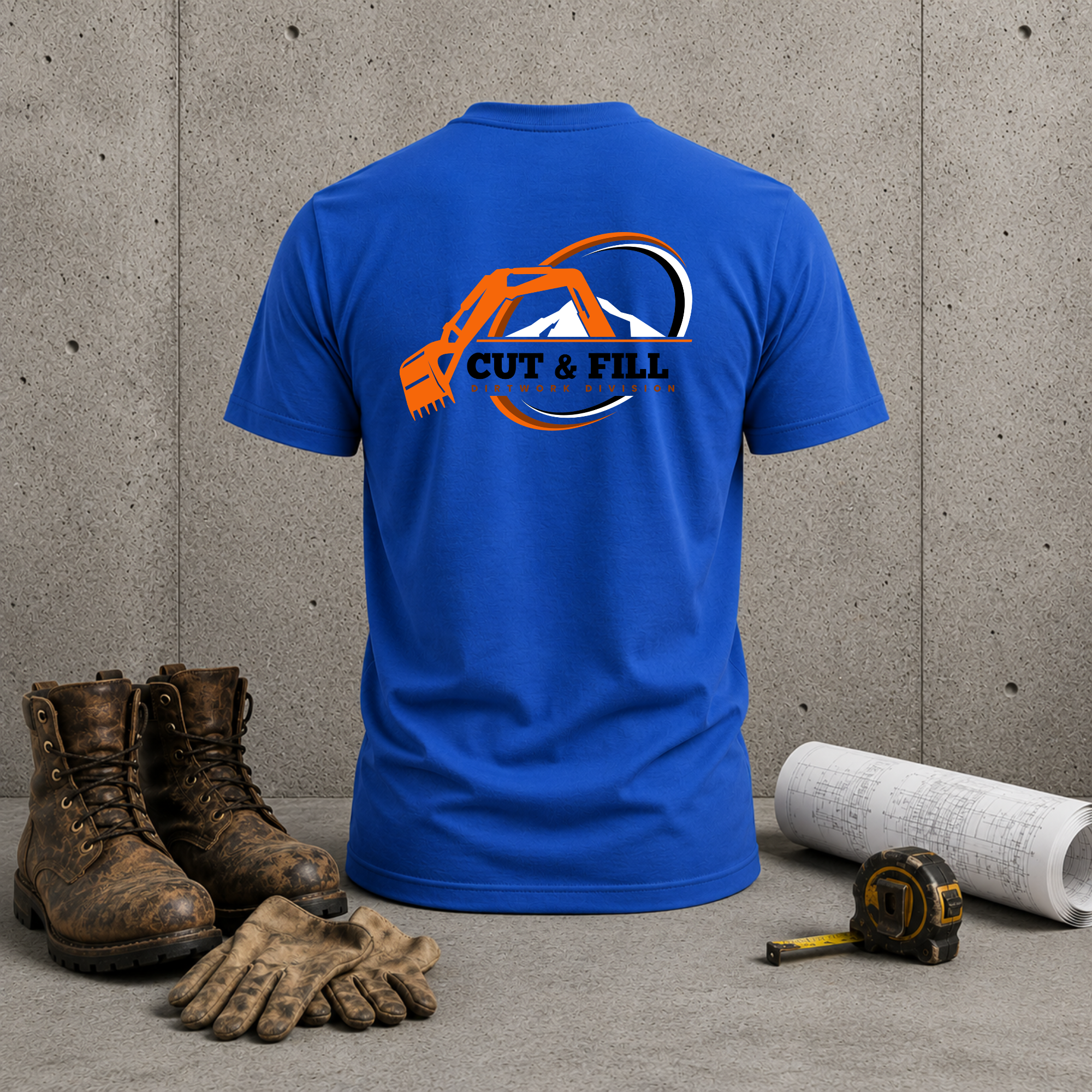 Cut & Fill Excavation T-Shirt — Construction Crew Tee
