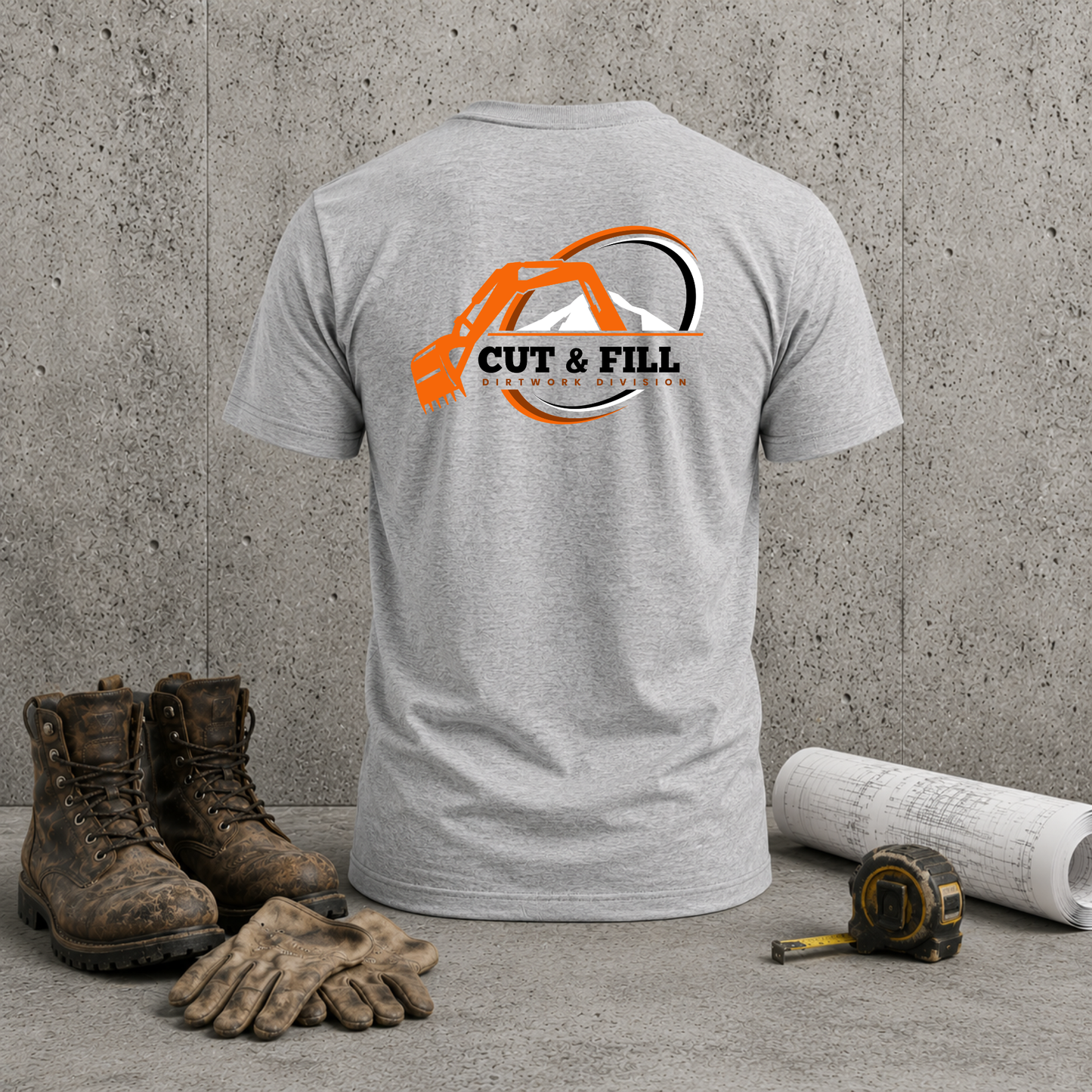 Cut & Fill Excavation T-Shirt — Construction Crew Tee