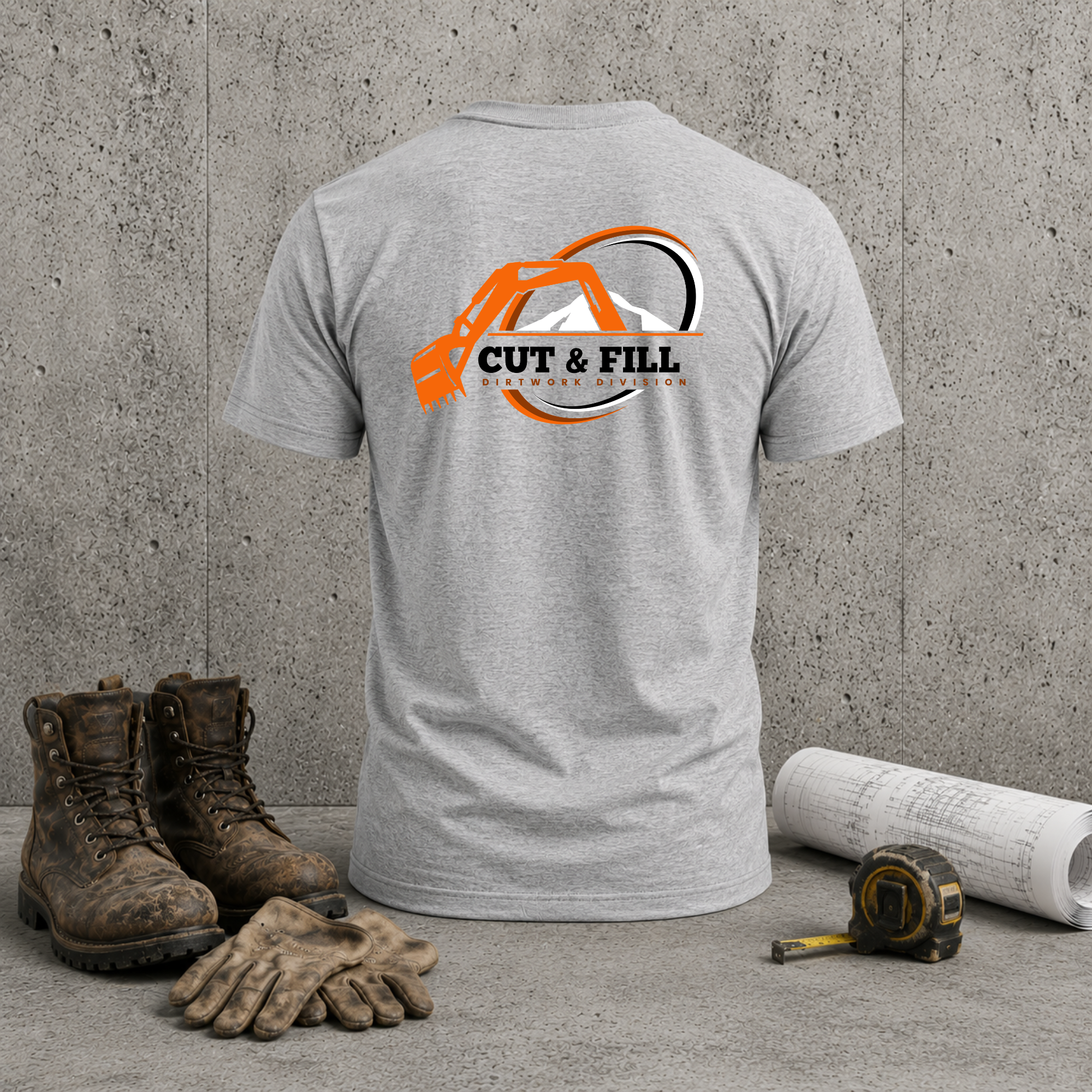 Cut & Fill Excavation T-Shirt — Construction Crew Tee