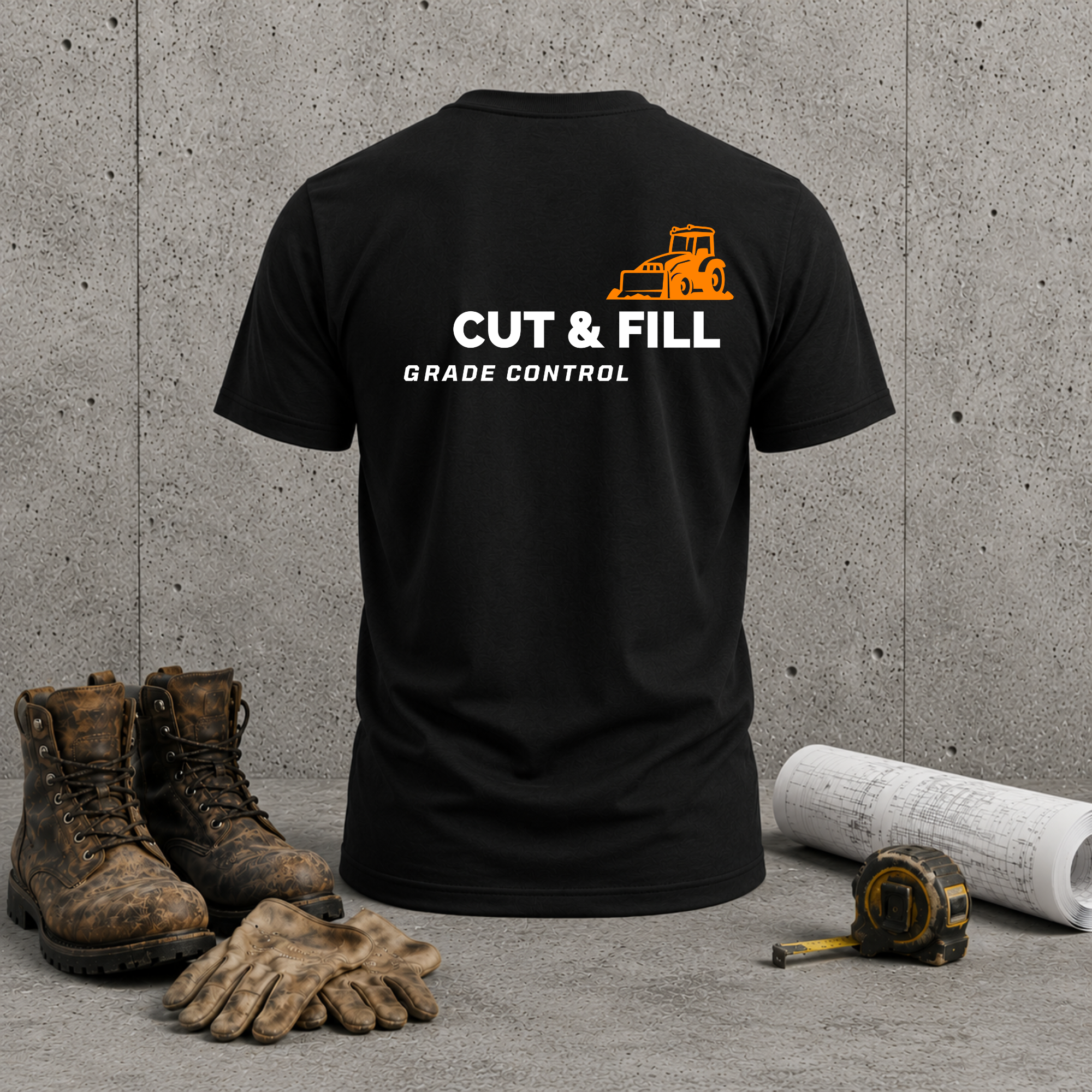 Cut & Fill Construction T-Shirt — Grade Control Bulldozer Shirt