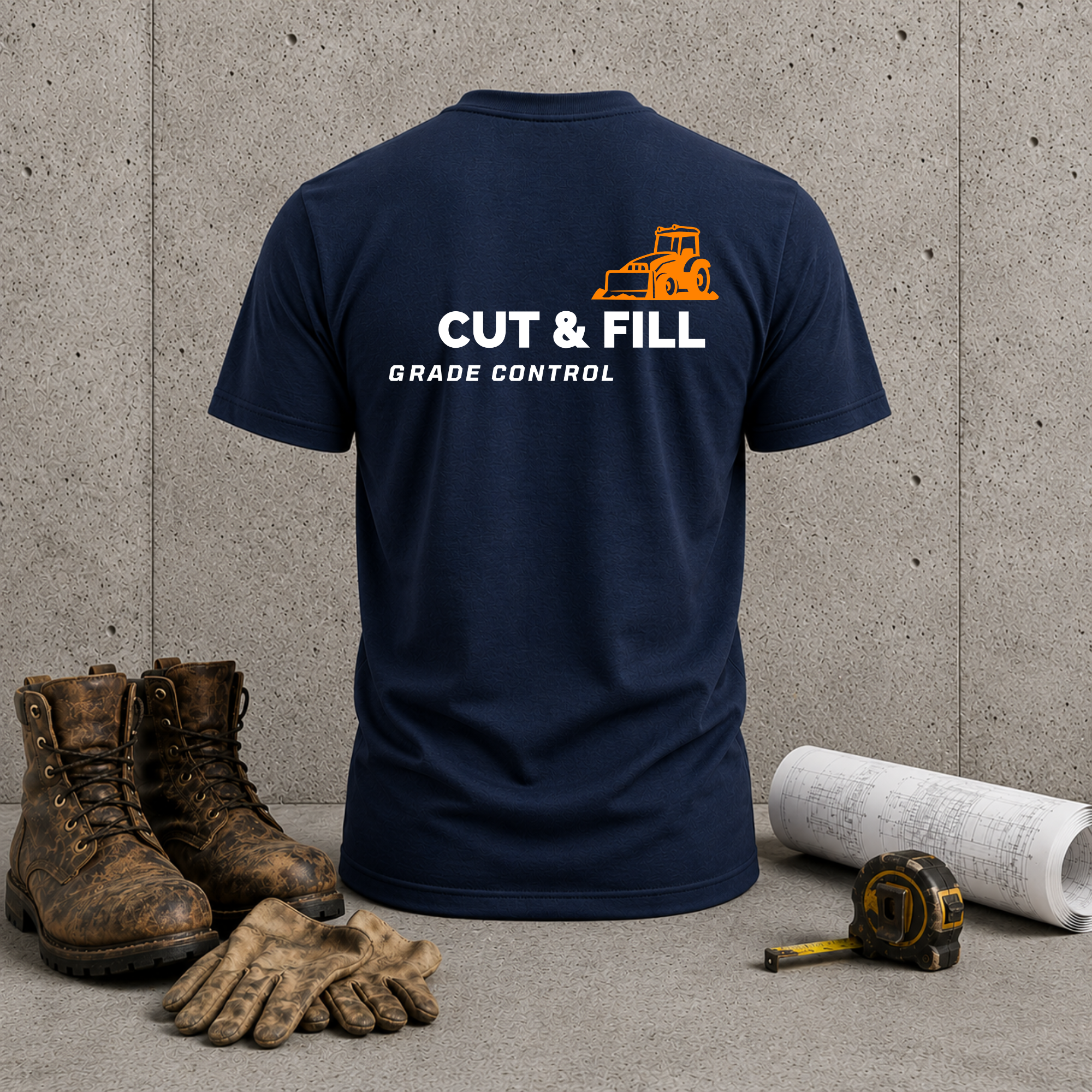 Cut & Fill Construction T-Shirt — Grade Control Bulldozer Shirt