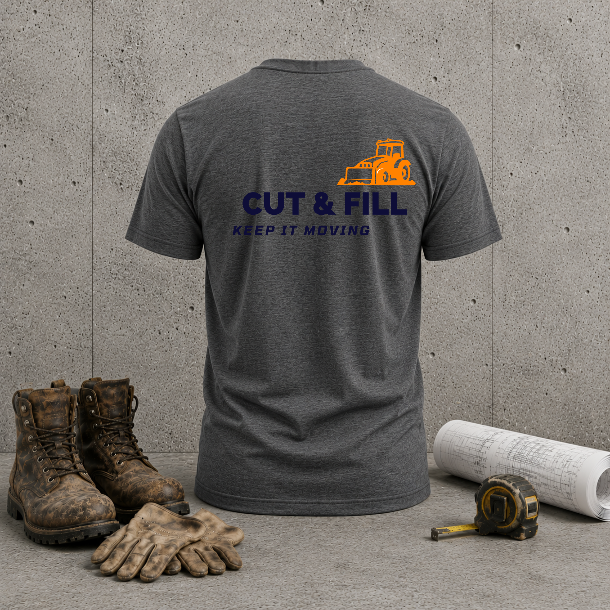 Bulldozer T-Shirt ("Keep It Moving") Cut & Fill Work Tee —