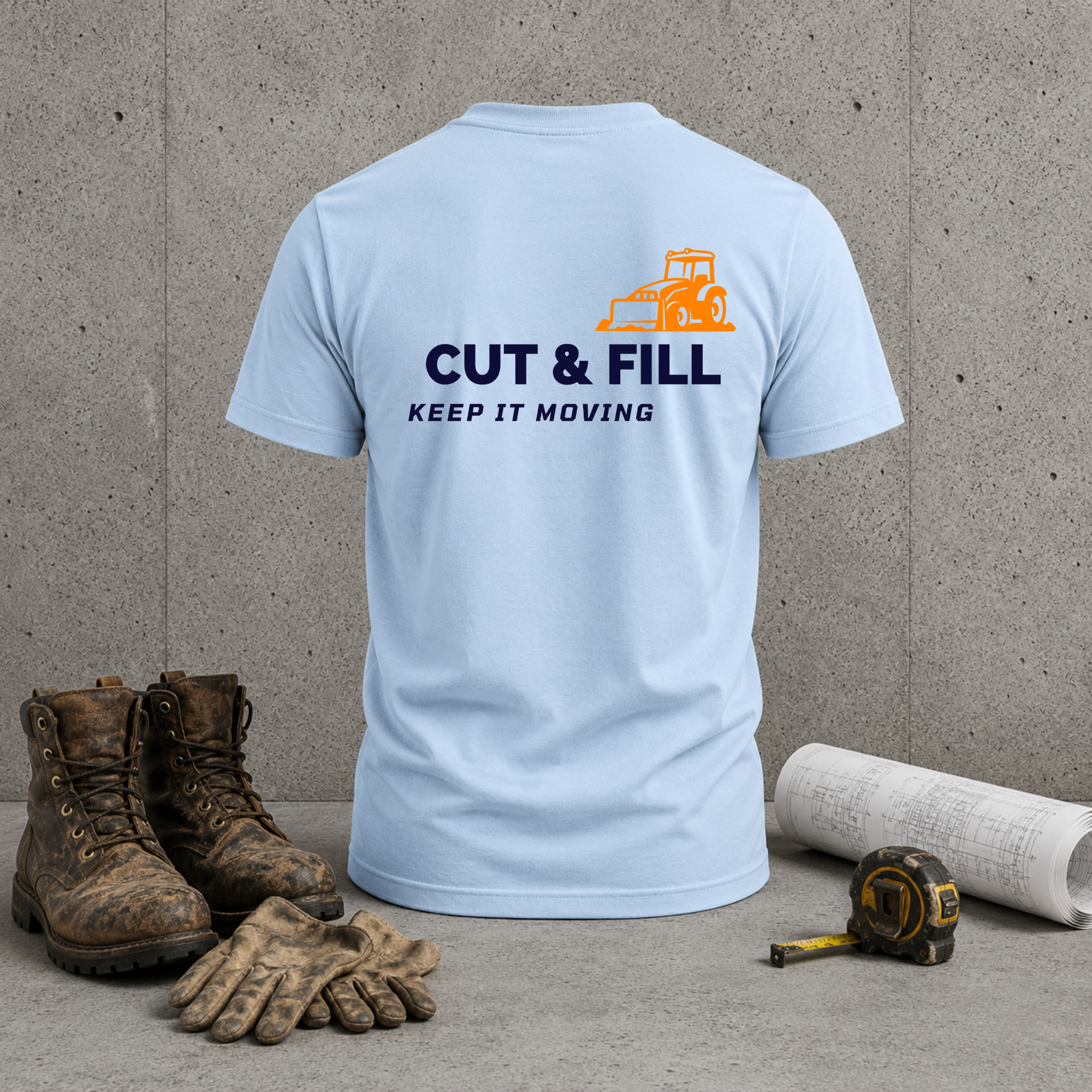 Bulldozer T-Shirt ("Keep It Moving") Cut & Fill Work Tee —