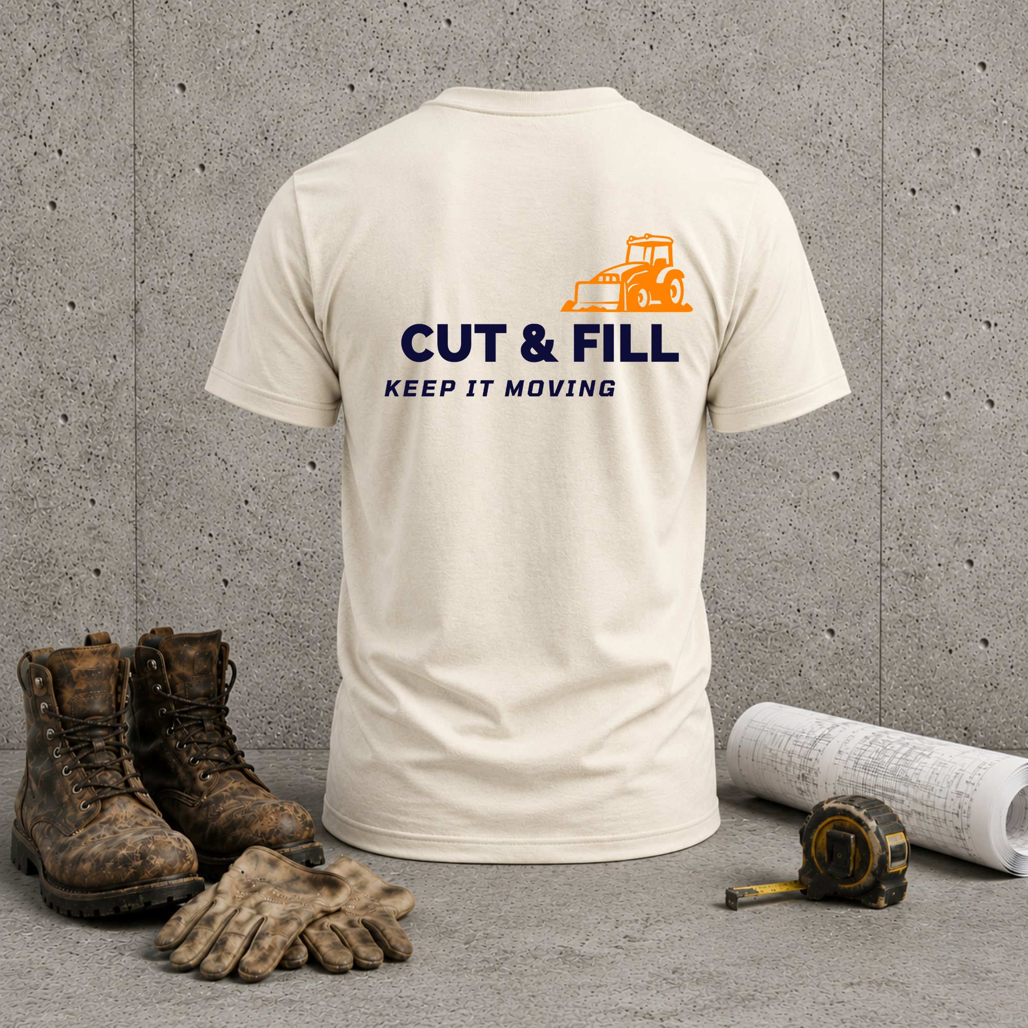 Bulldozer T-Shirt ("Keep It Moving") Cut & Fill Work Tee —