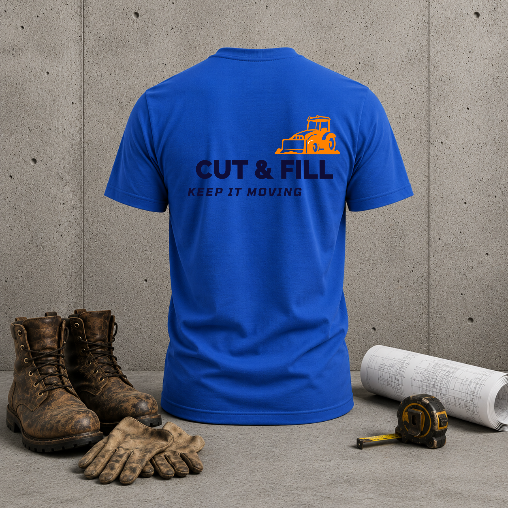 Bulldozer T-Shirt ("Keep It Moving") Cut & Fill Work Tee —