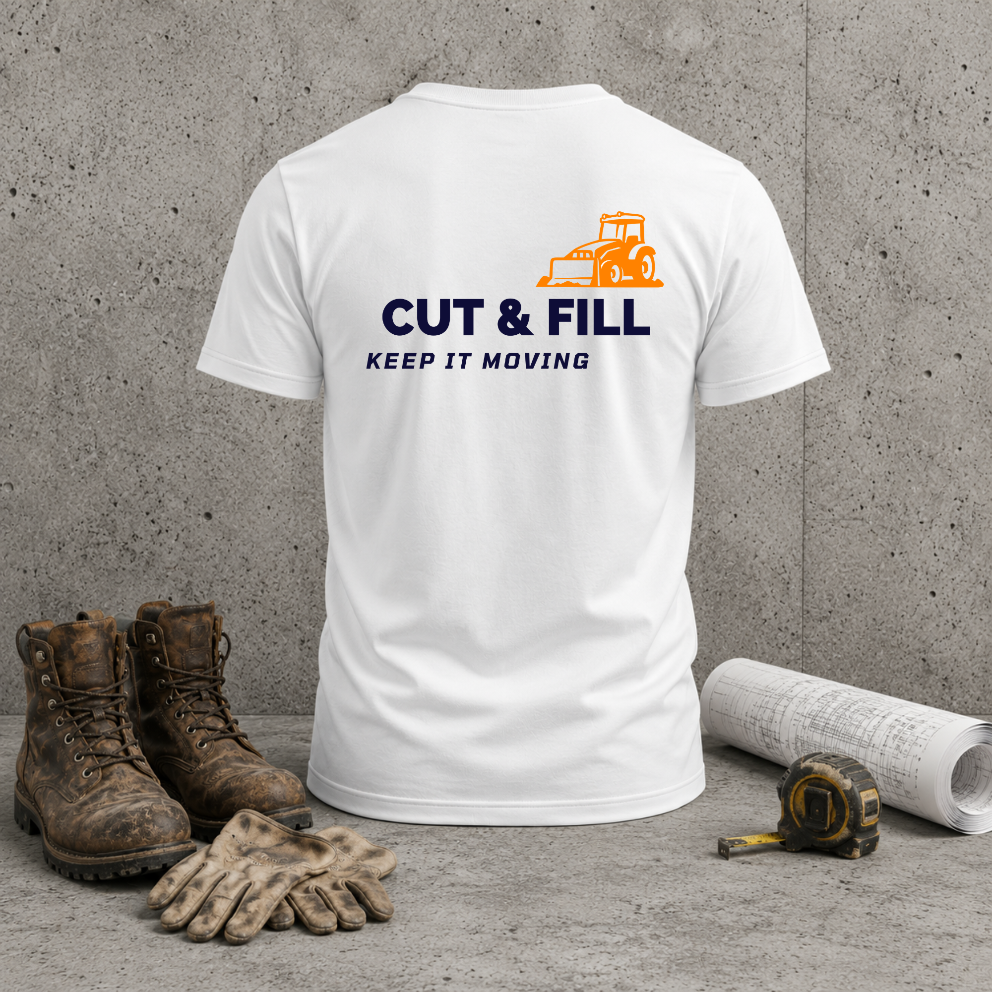 Bulldozer T-Shirt ("Keep It Moving") Cut & Fill Work Tee —