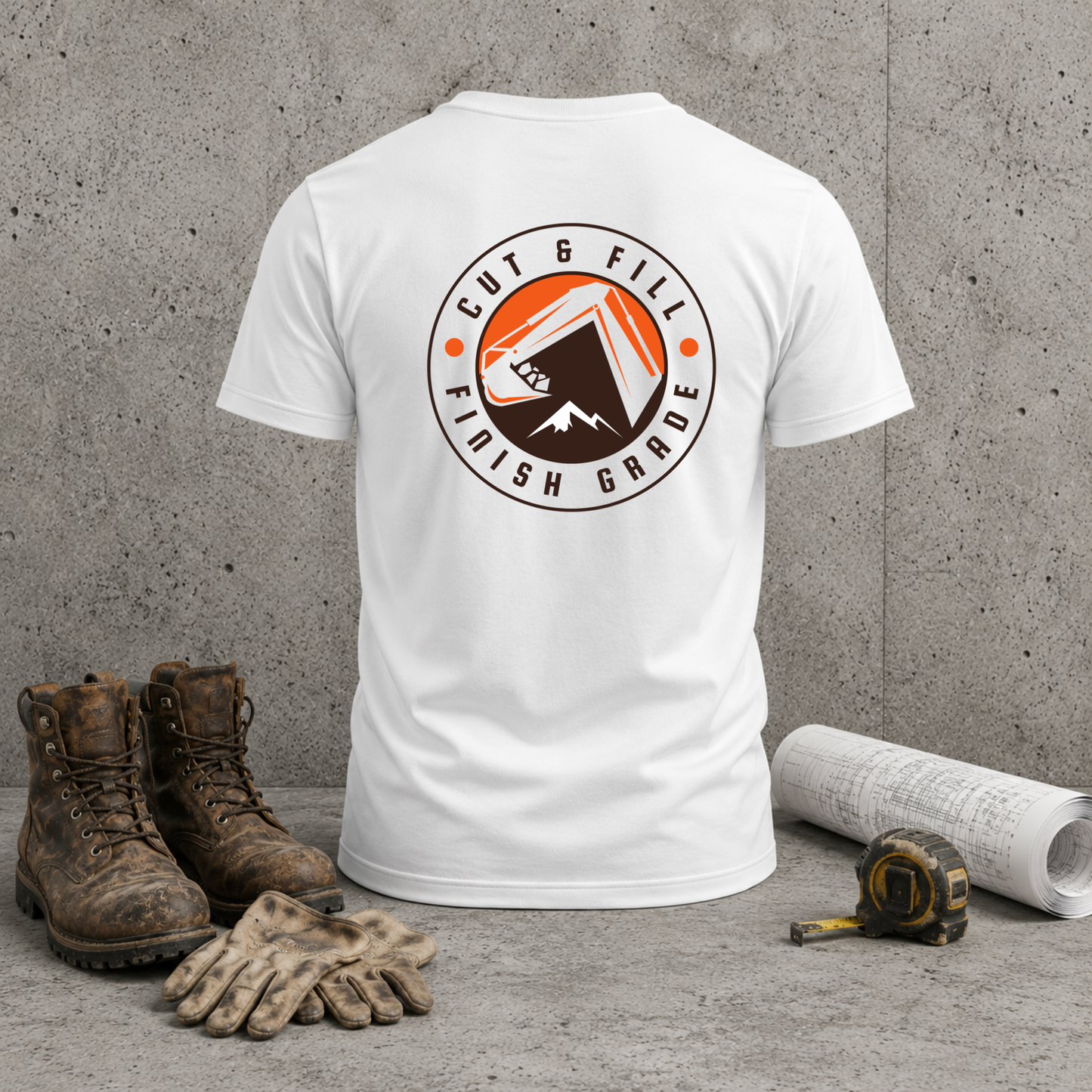 T-Shirt — Cut & Fill Finish Grade Excavator Tee